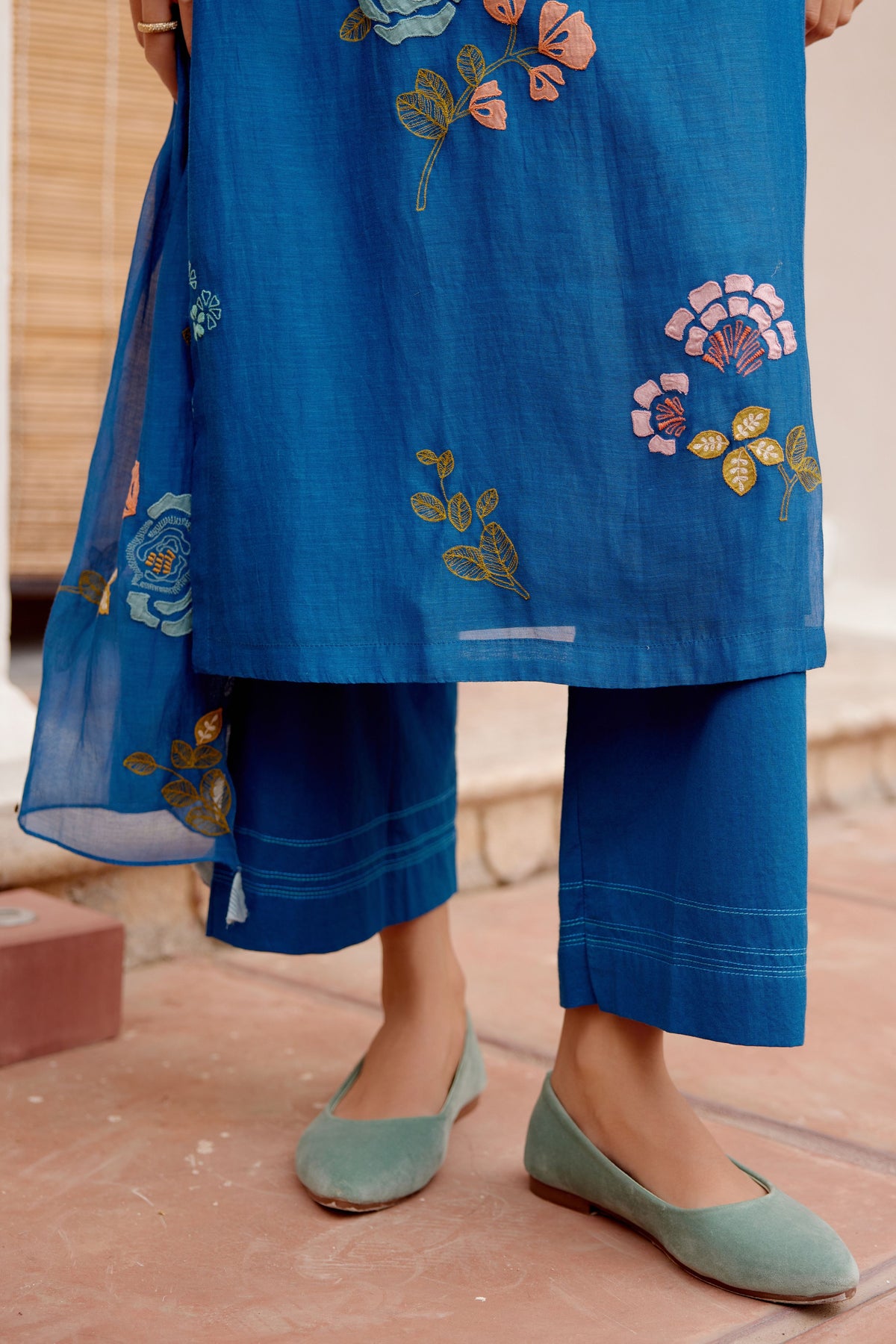 Sapphire Floral Embroidered Kurta Set