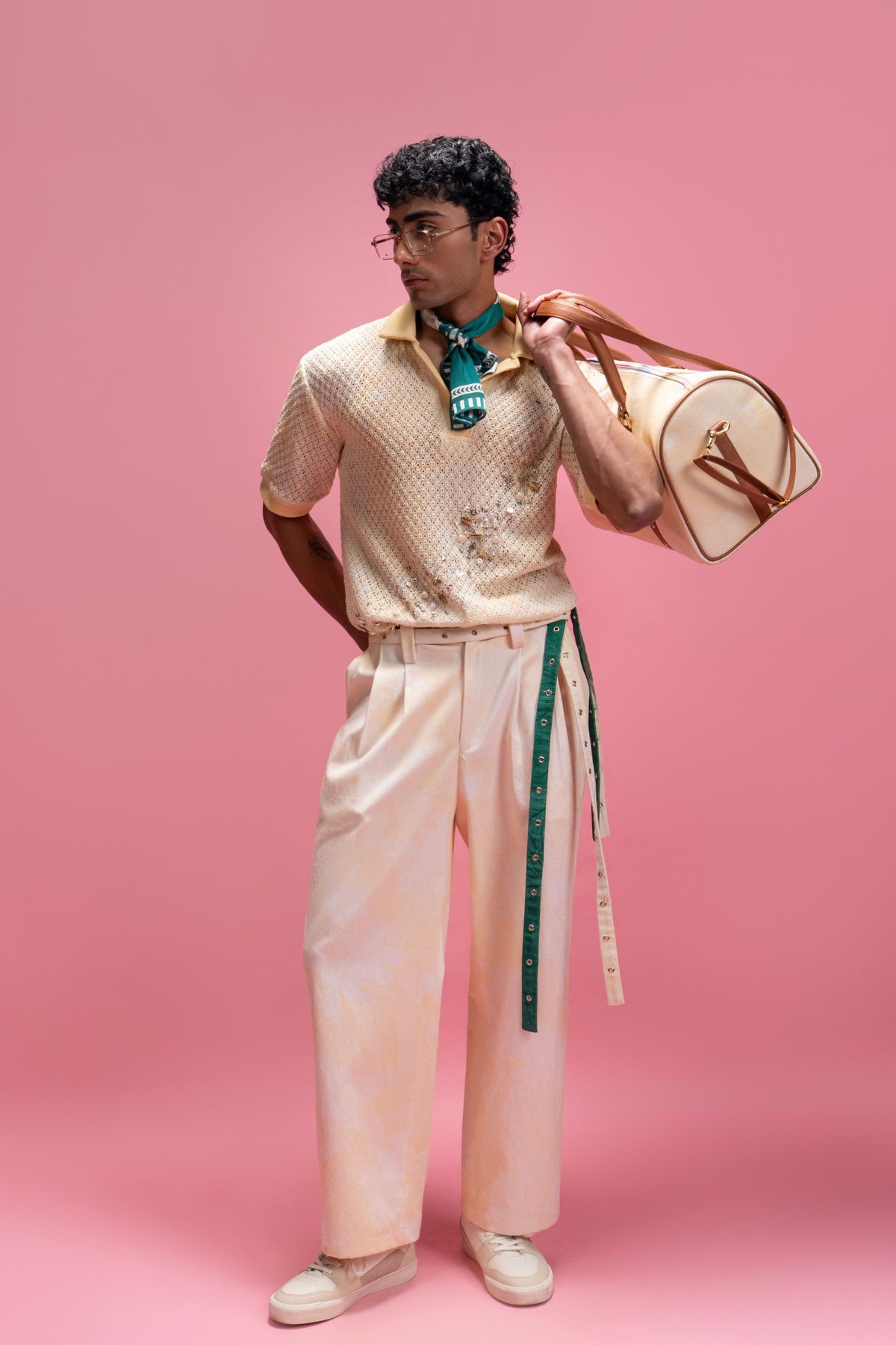 Cotton Lace Shirt Trousers Set