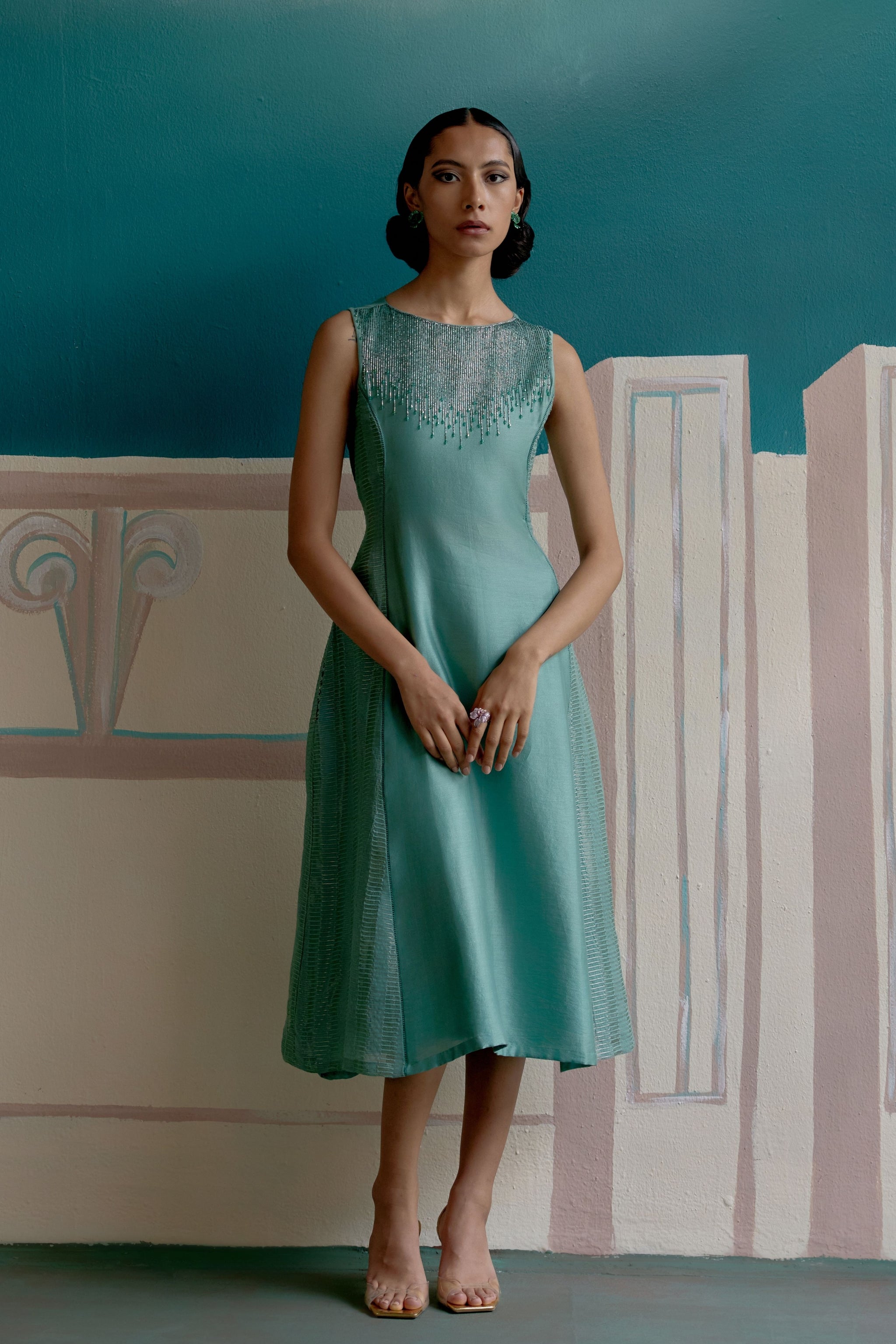 aqua green dress Warra