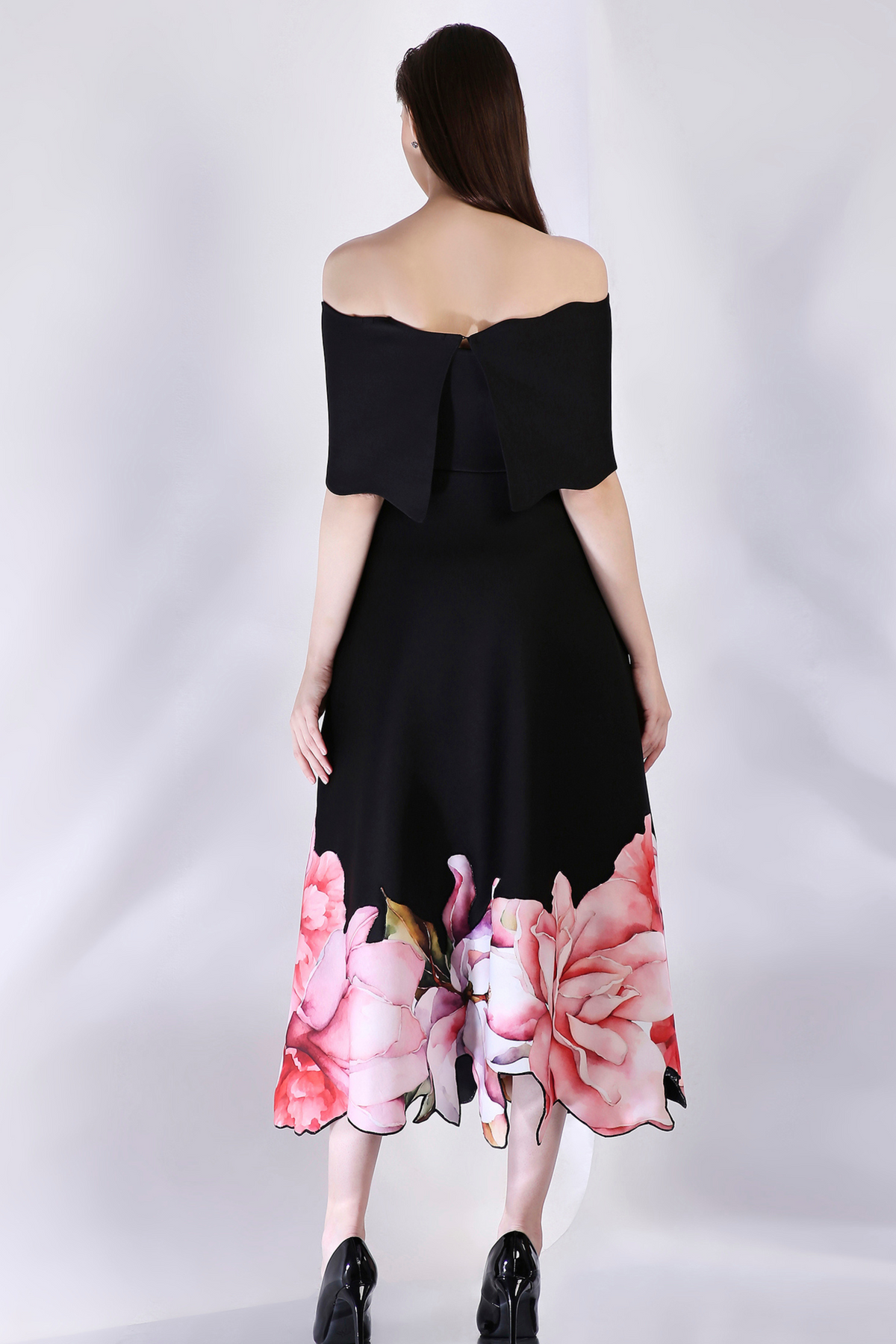 Premium Black Printed Dress