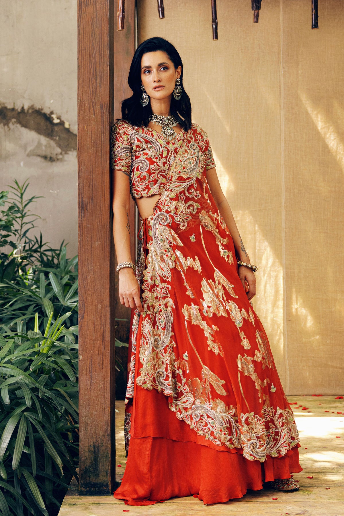 Rust Lehenga Set