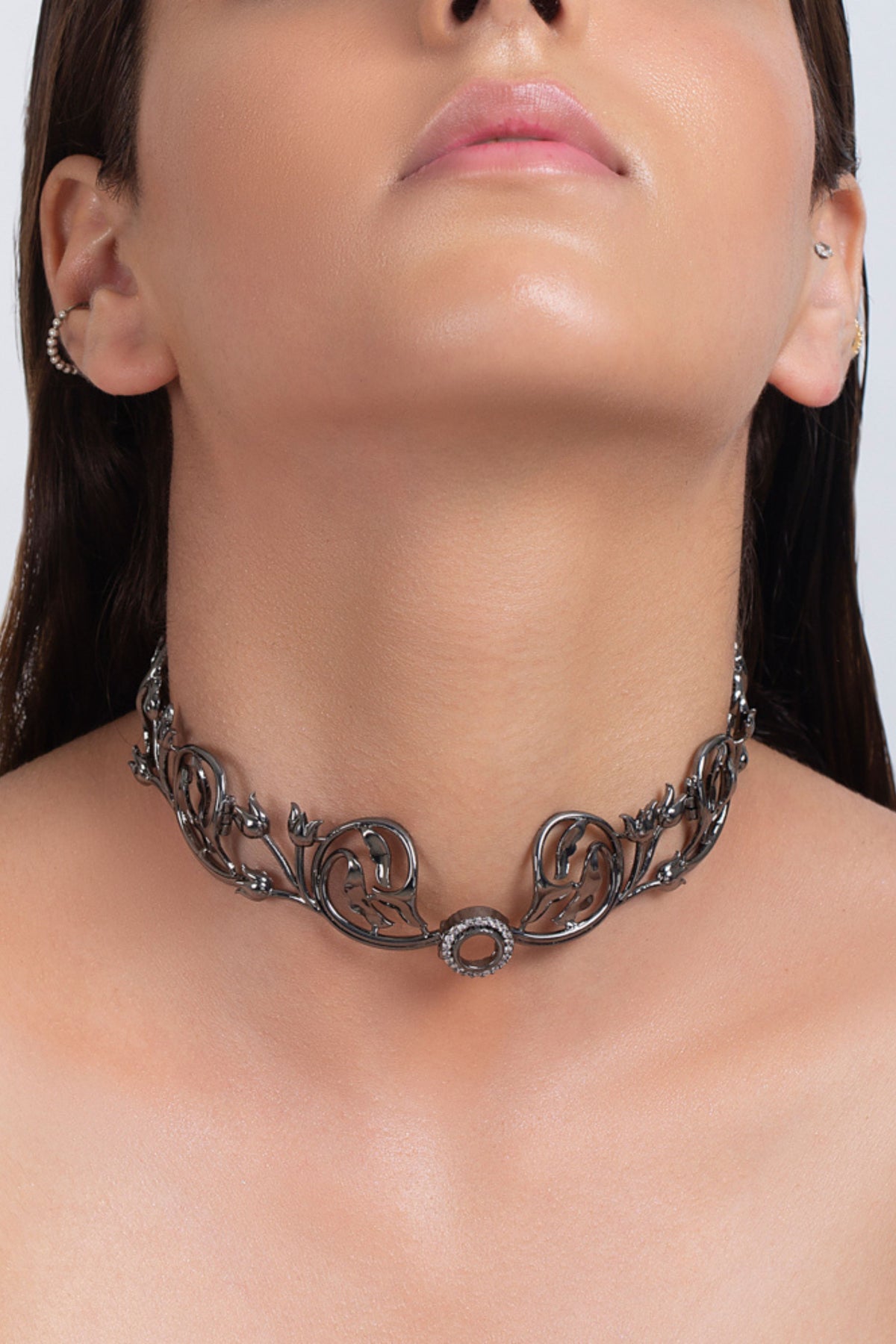 Gun metal persephone choker