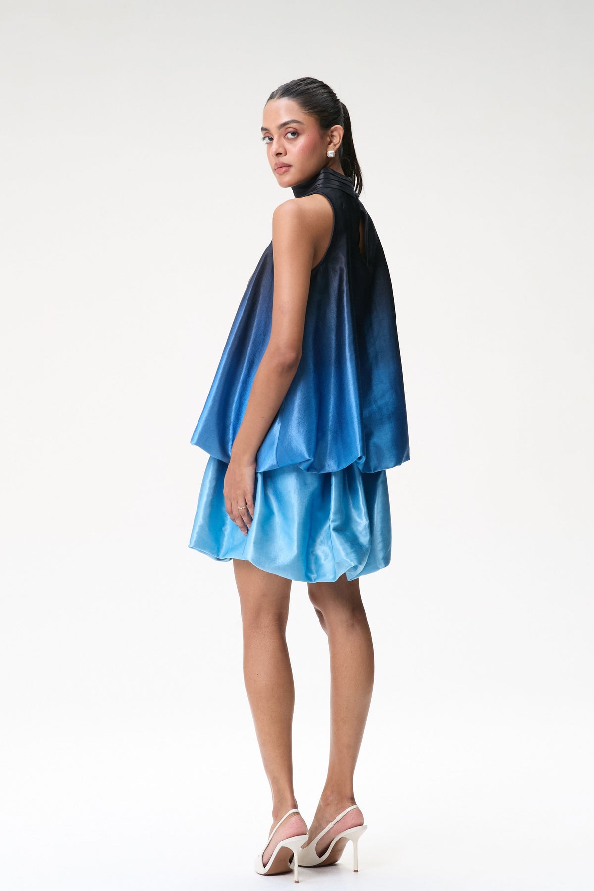 Ombre Bubble Hem Halter Top
