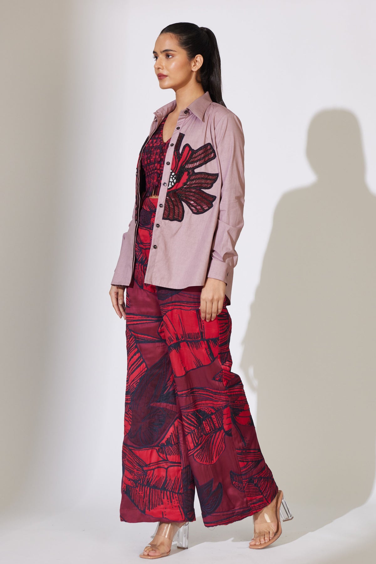 Peach Plain Patch Shirt