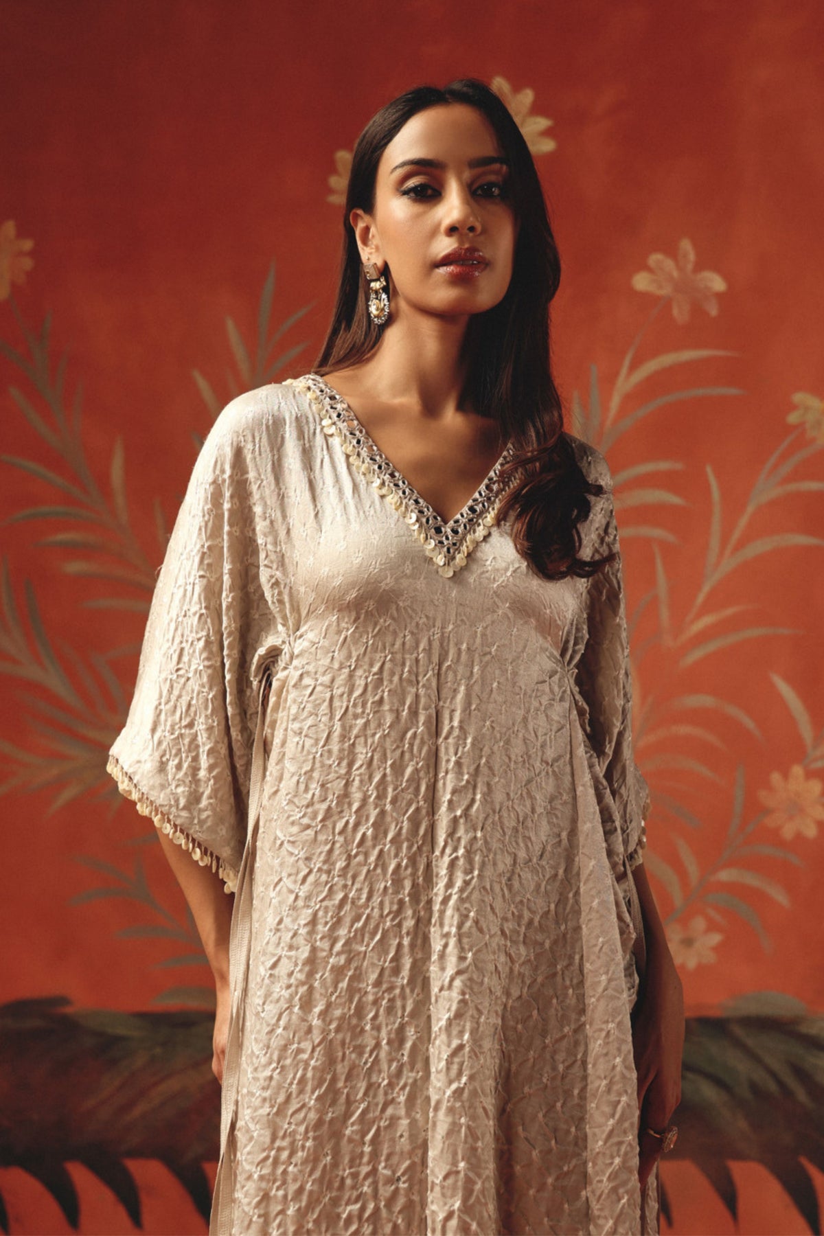 V Neck Drawstring Kurta