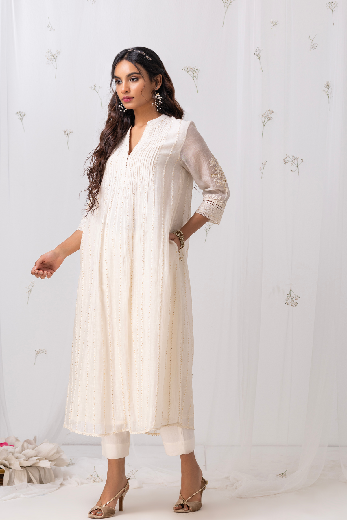 Selene White Kurta
