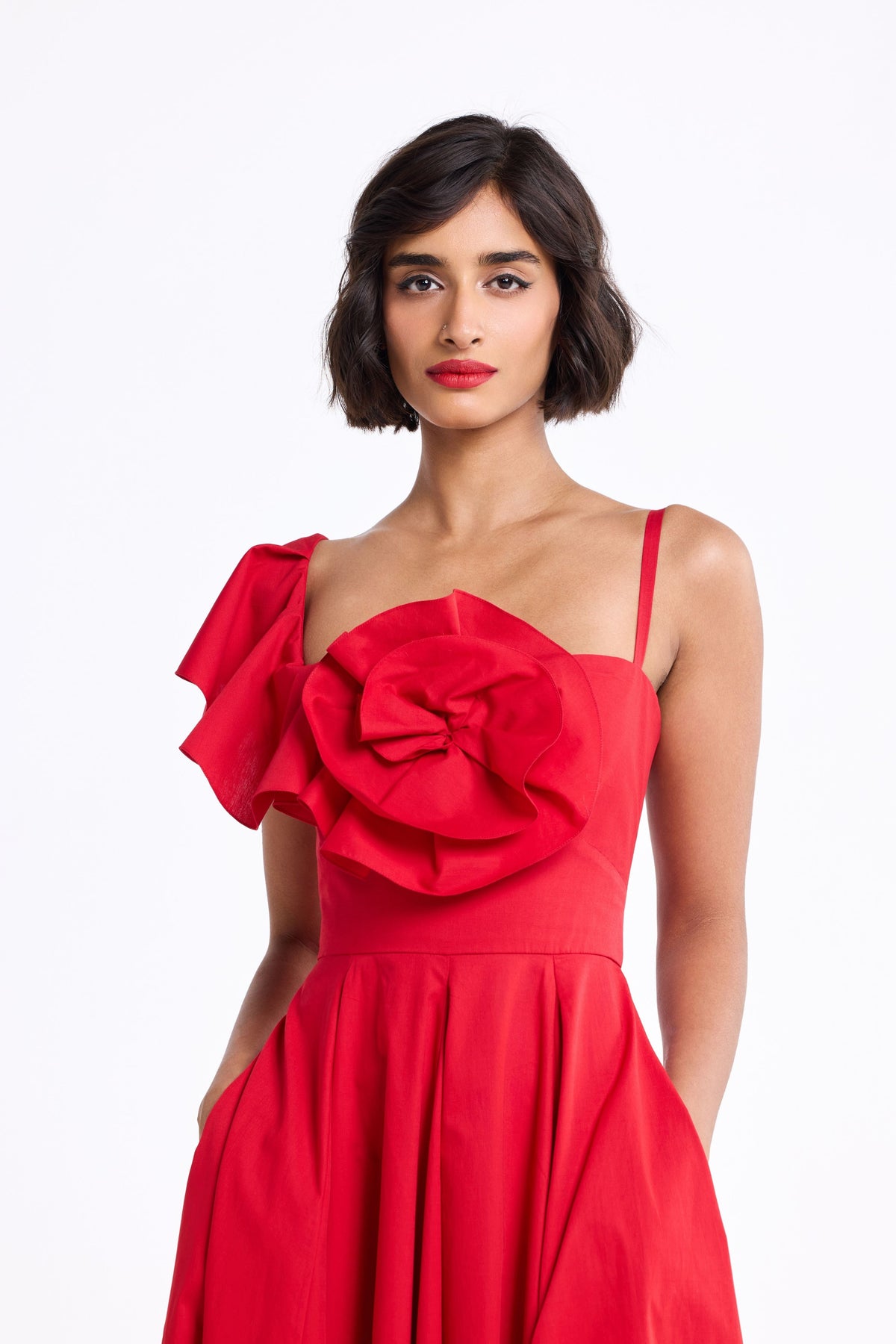 Red Ruffled Dress