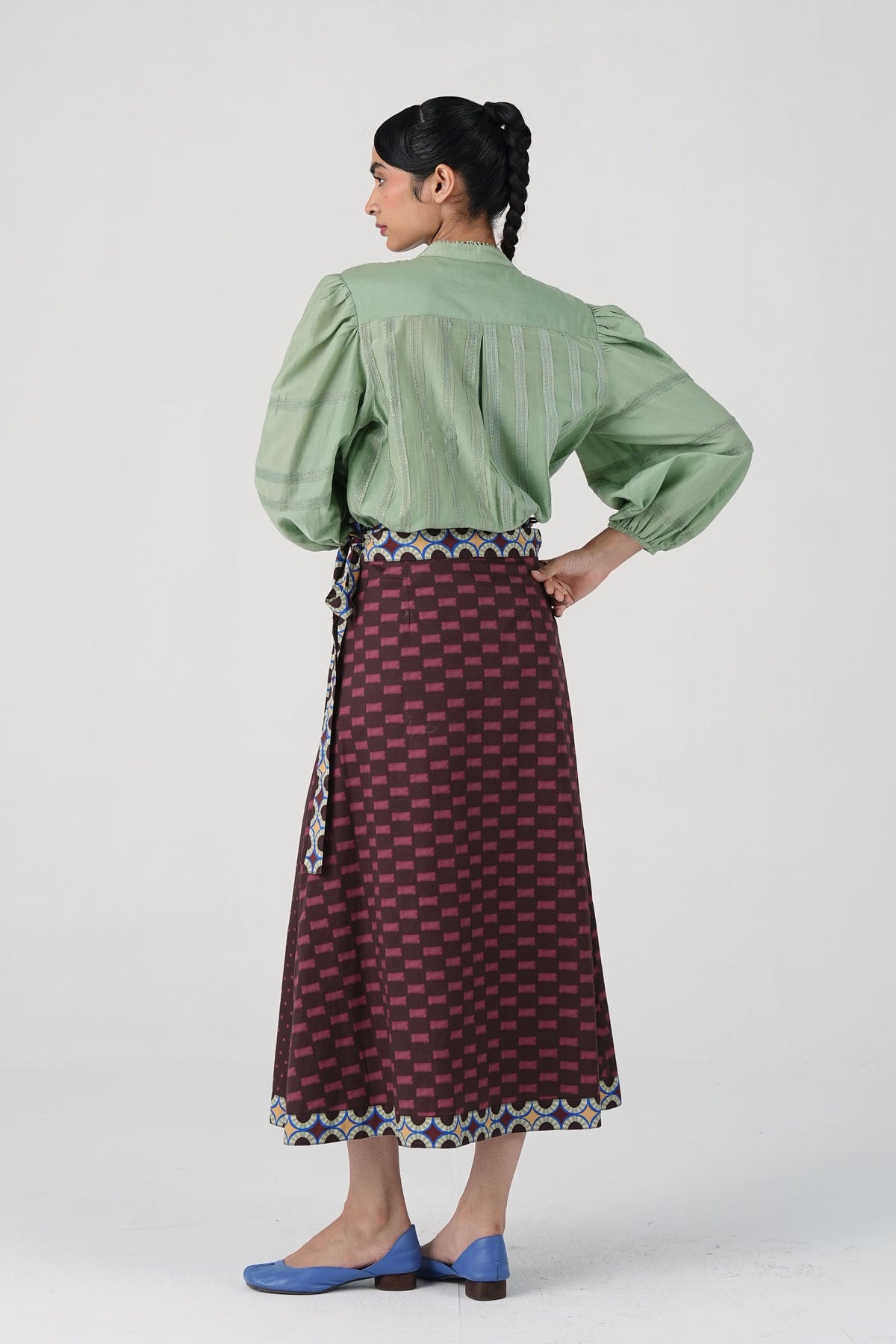 Brown Checks Skirt