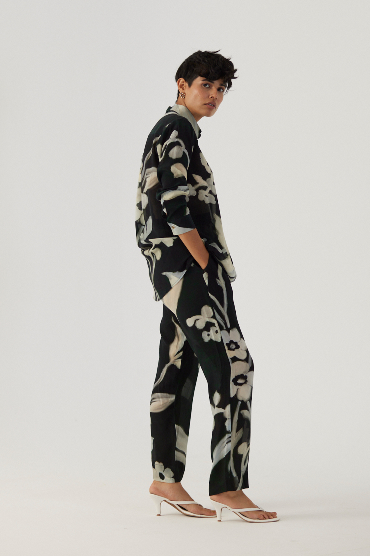Chicory Black Crepe Co-Ord Set