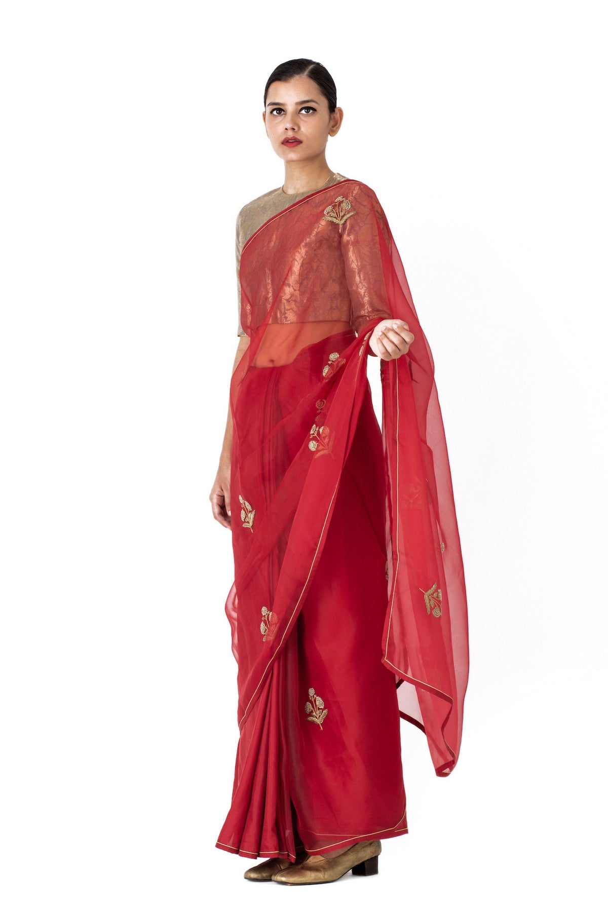 Poppy Red Saree