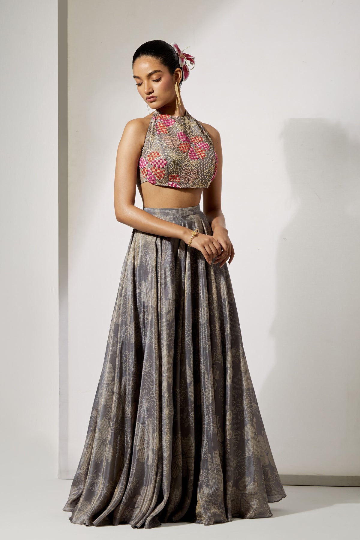 Midnight Bloom Lehenga Set