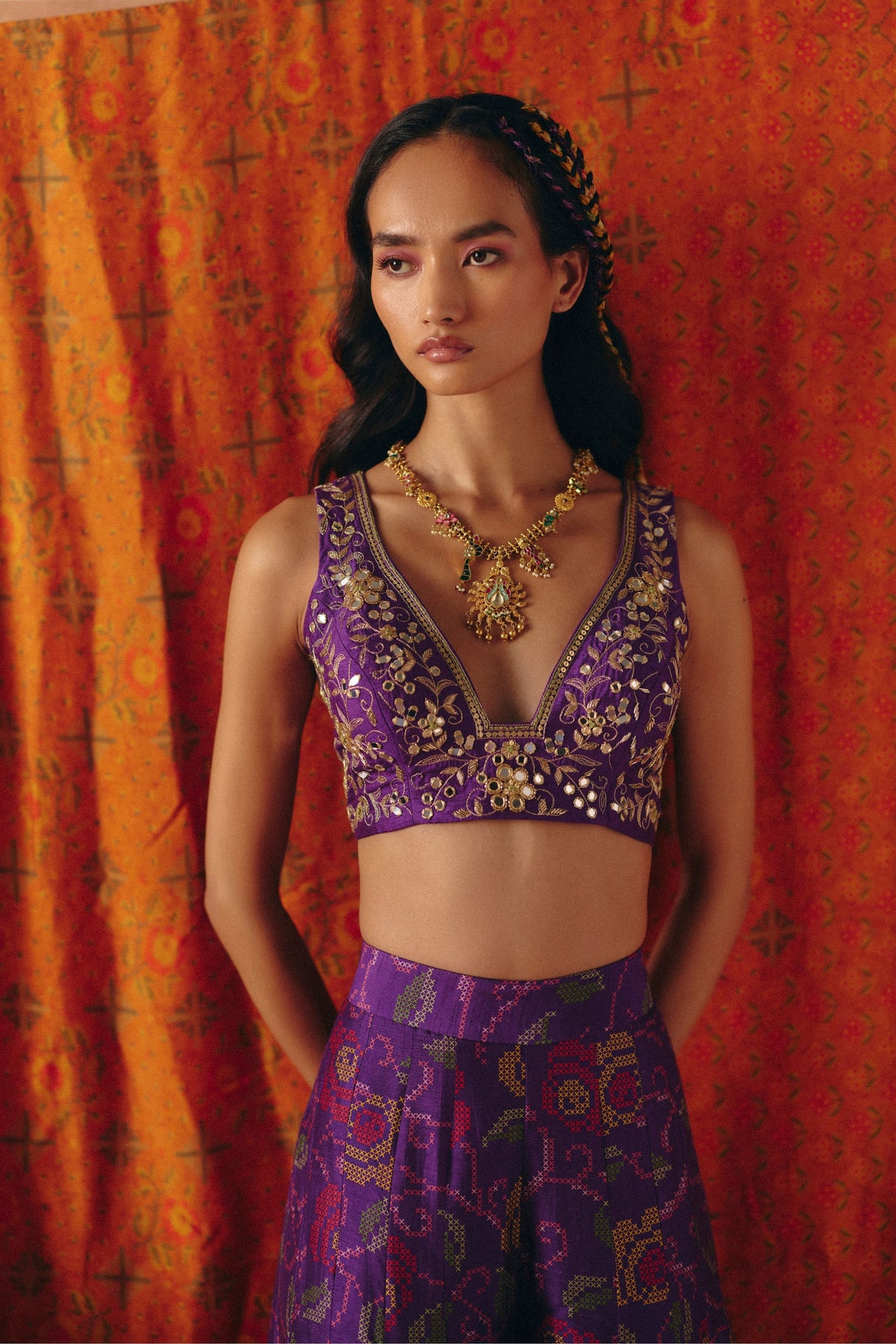 Imperial Violet Sharara Set