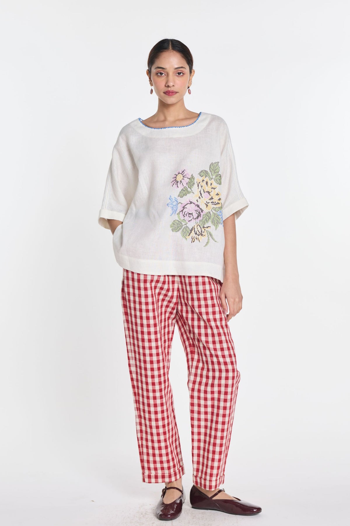 Pearl Embroidered Top