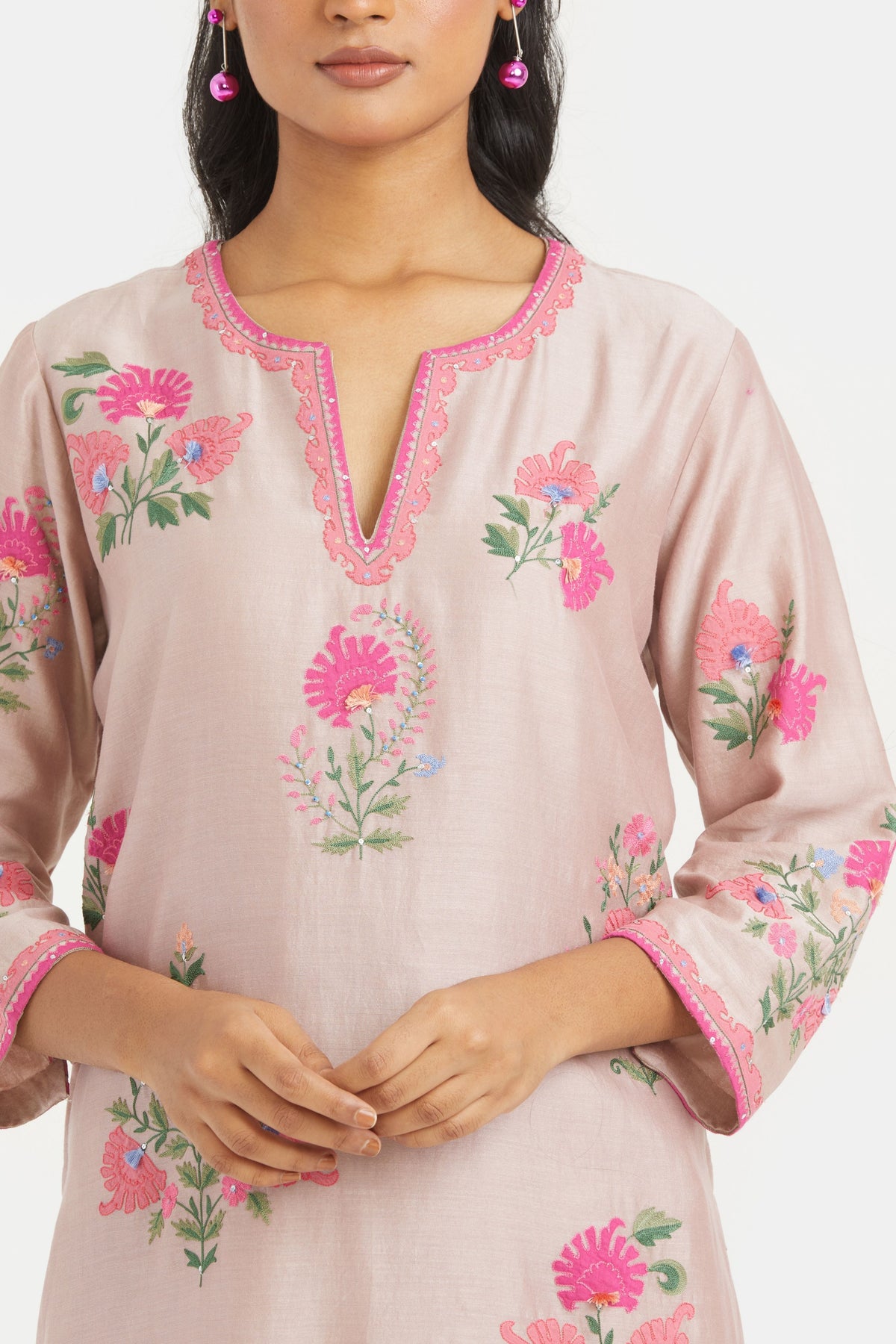 Lilac Silk Straight Kurta Set