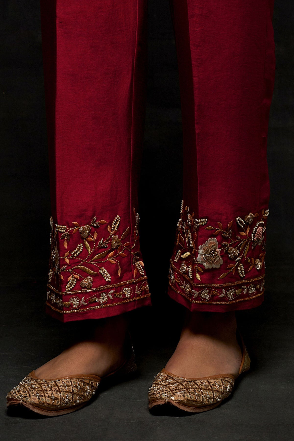 Red Yoke Kurta Set