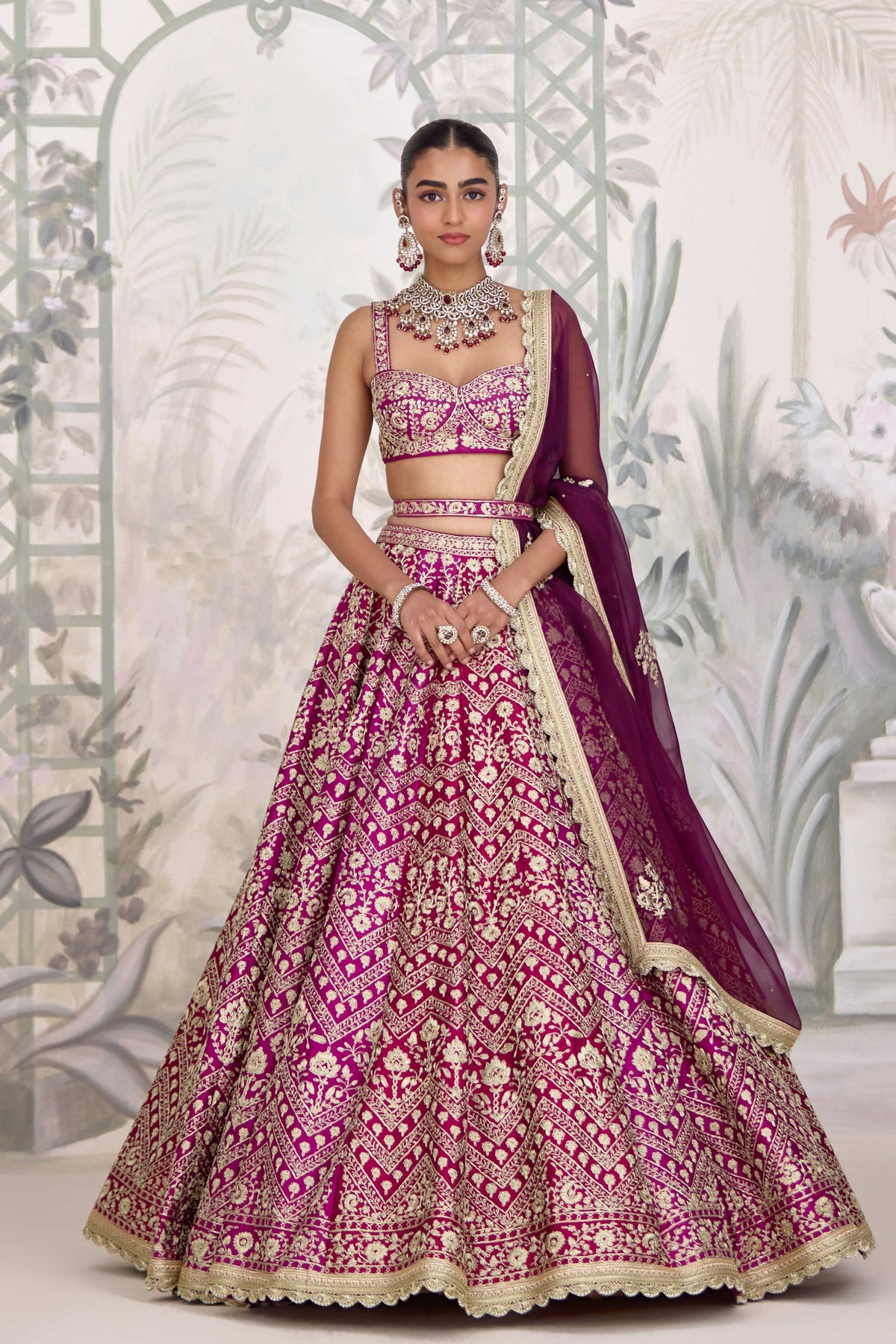 Wine Maroon Lehenga Set