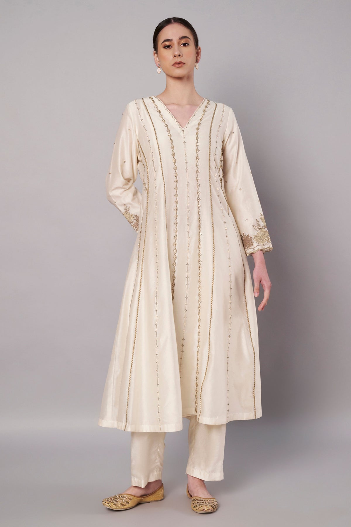 Spring Halo Ivory Anarkali Set