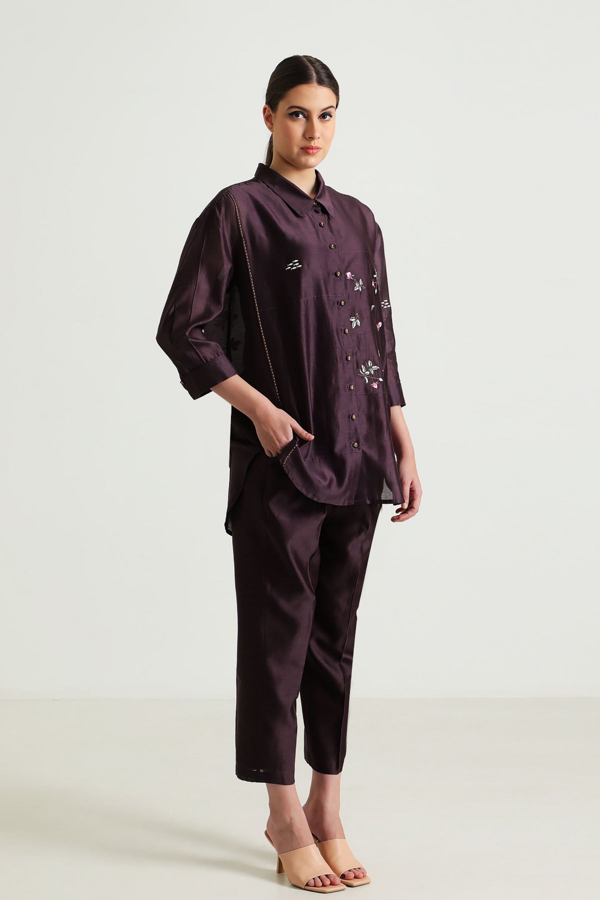 Lavender Shirt and Pant Set