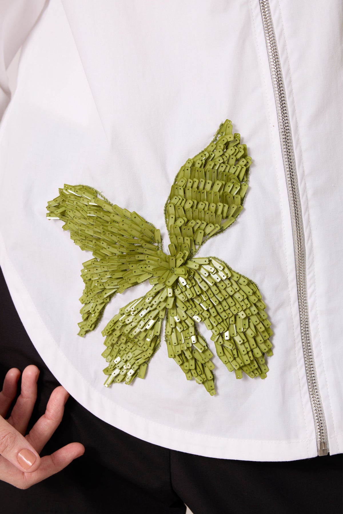 Agnes Applique Matcha Green Shirt