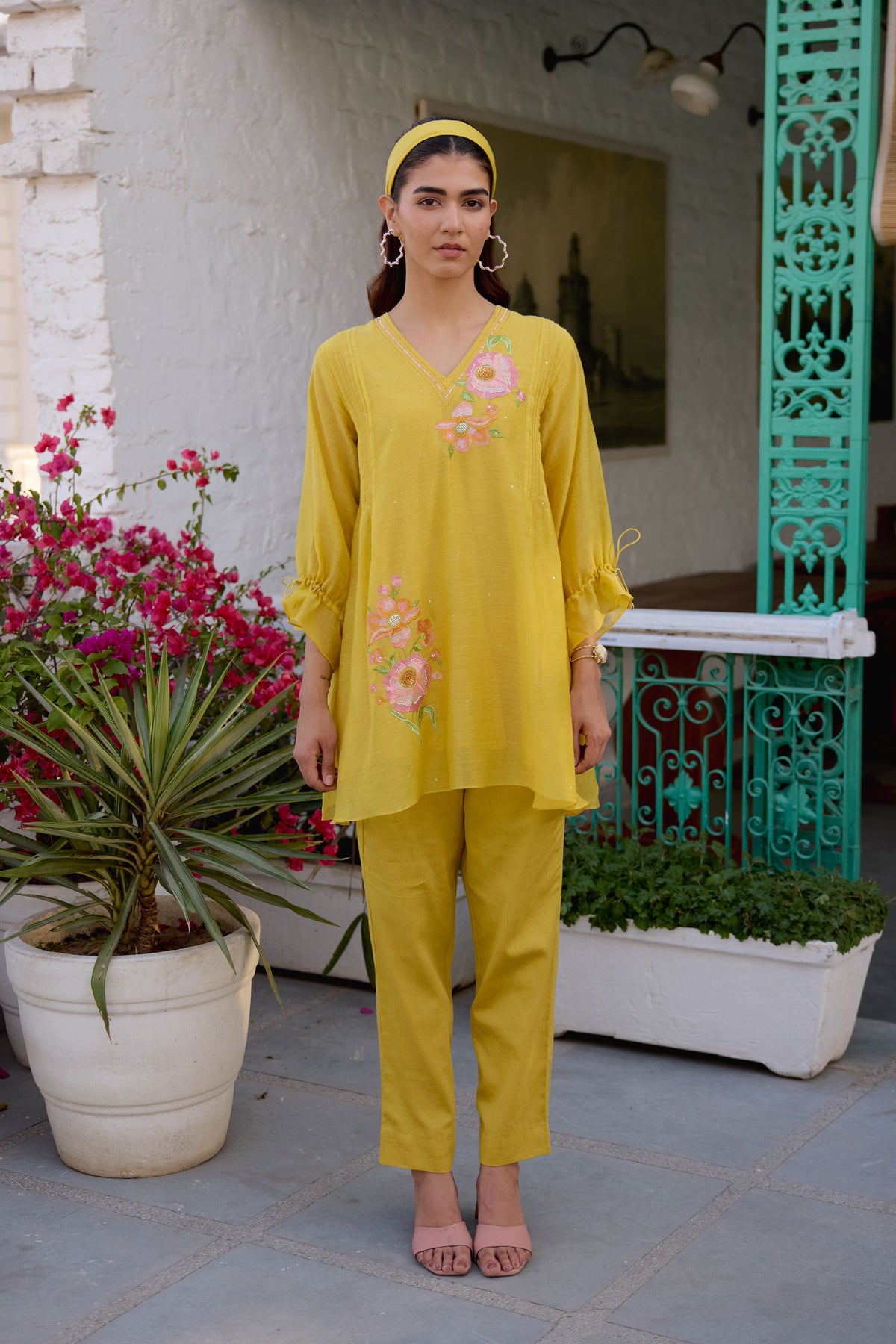 Yellow Sweet Rose Cord Set