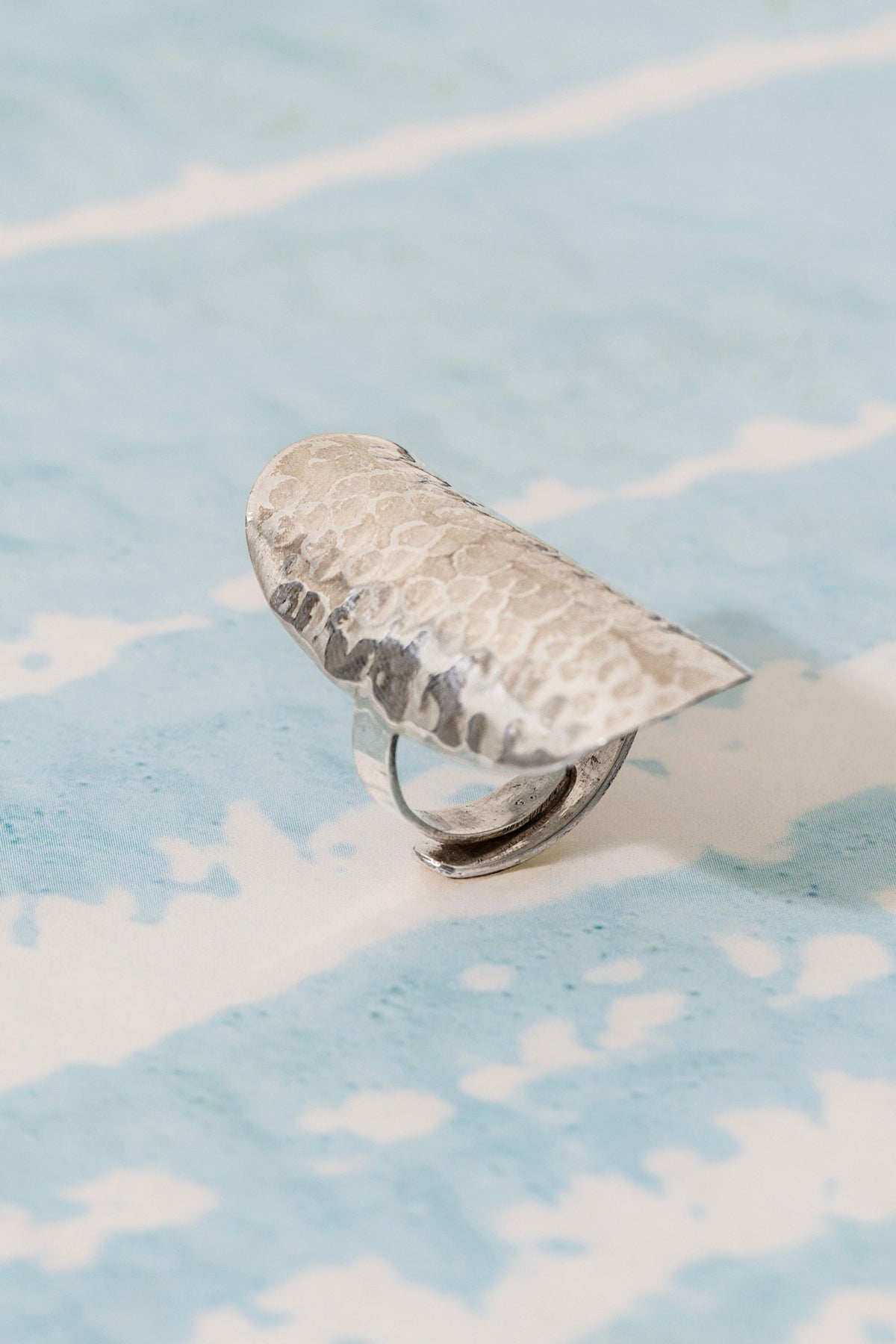 Hammered Long Ring