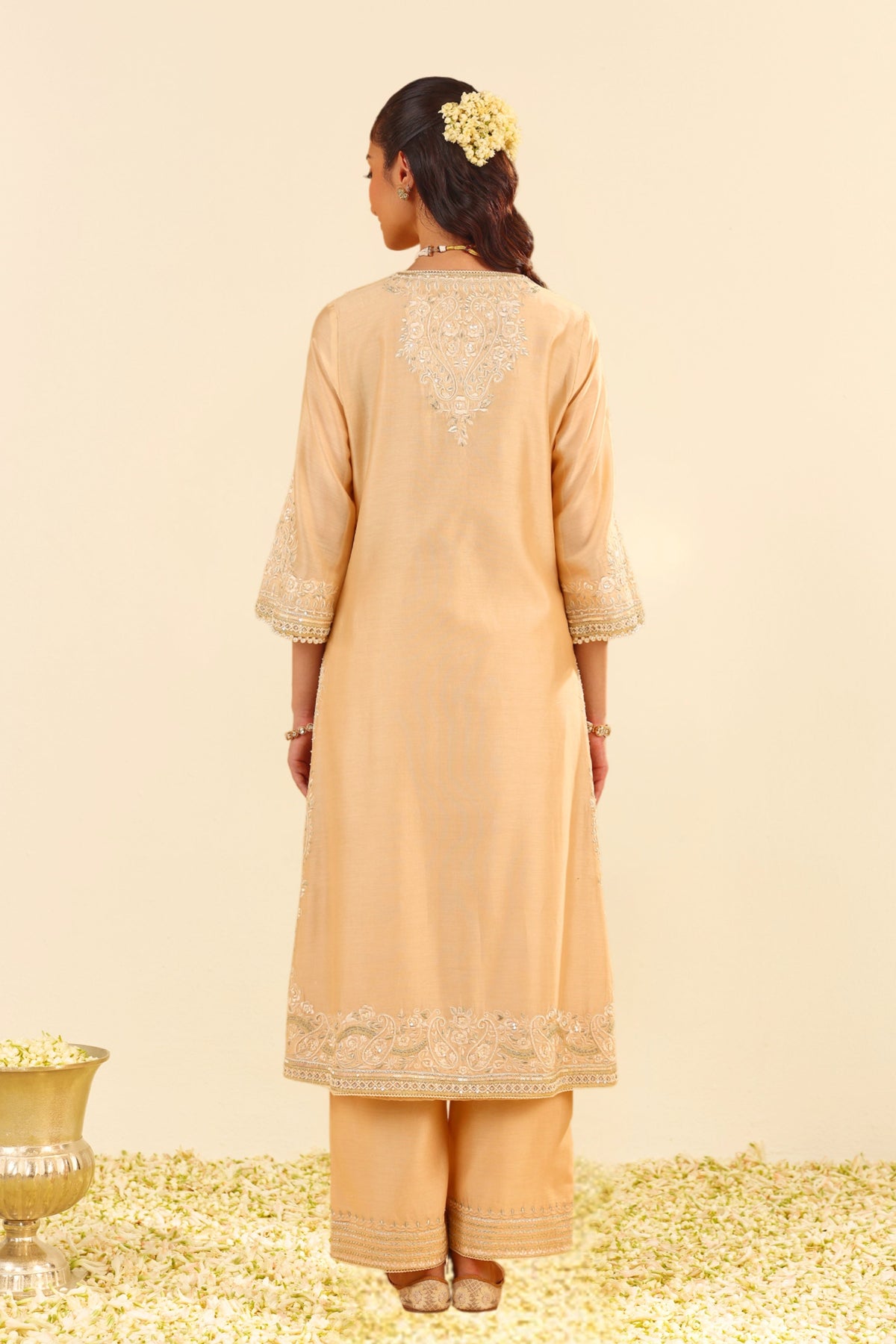 Sereen Beige Kurta With Palazzo