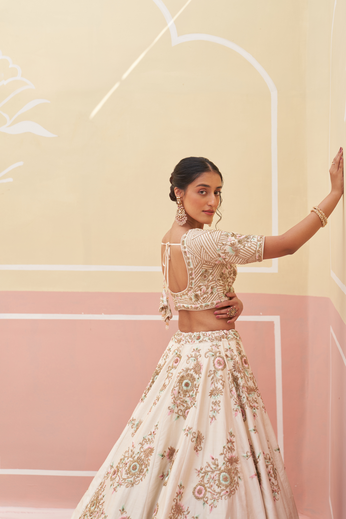 Ivory Zardozi Lehenga Set