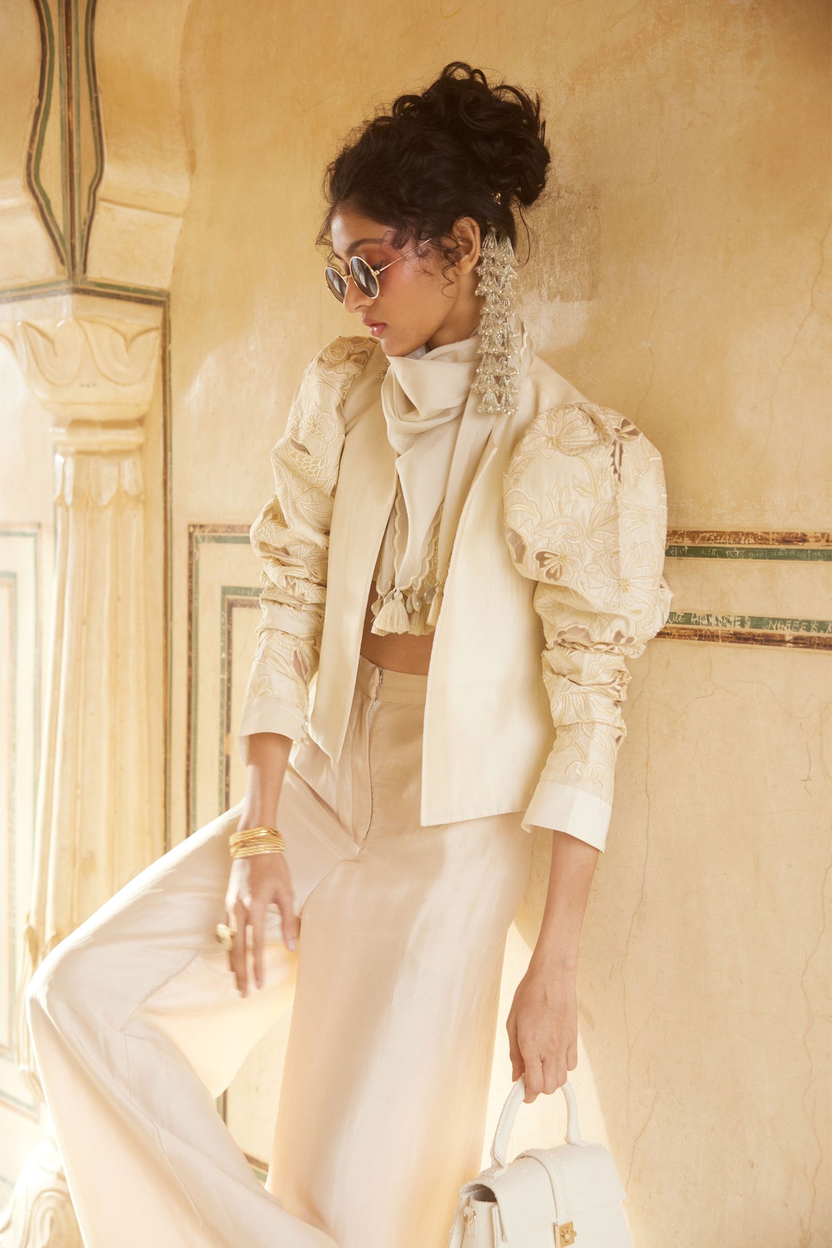 Floral Jaal Embroidered Jacket Set
