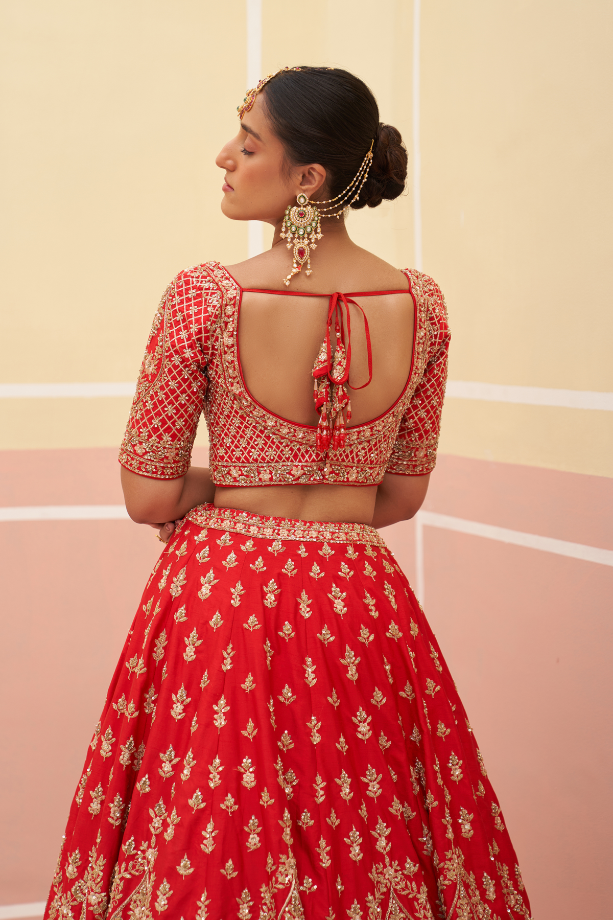 Red Silk Lehenga Set