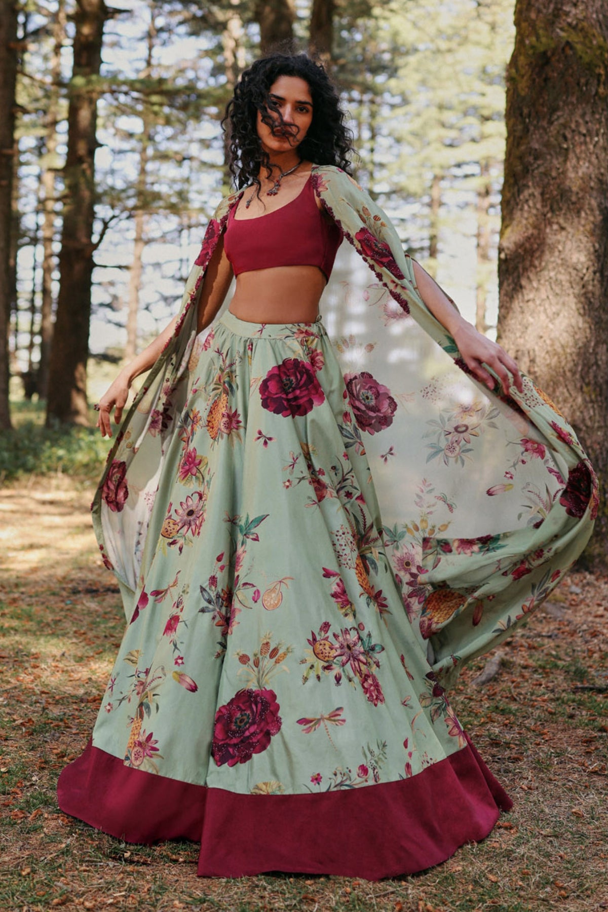 Willow Script Lehenga Set