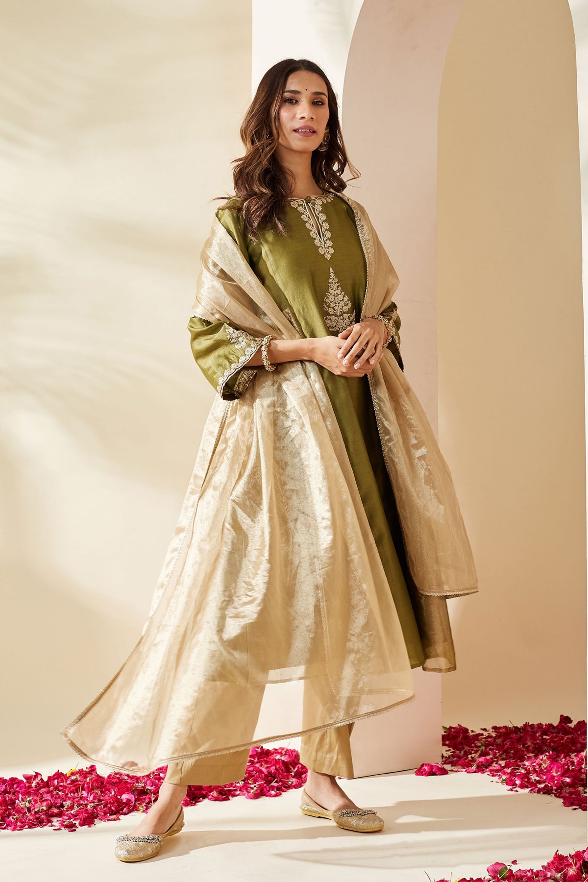 Olive Green Mehreen Kurta Set