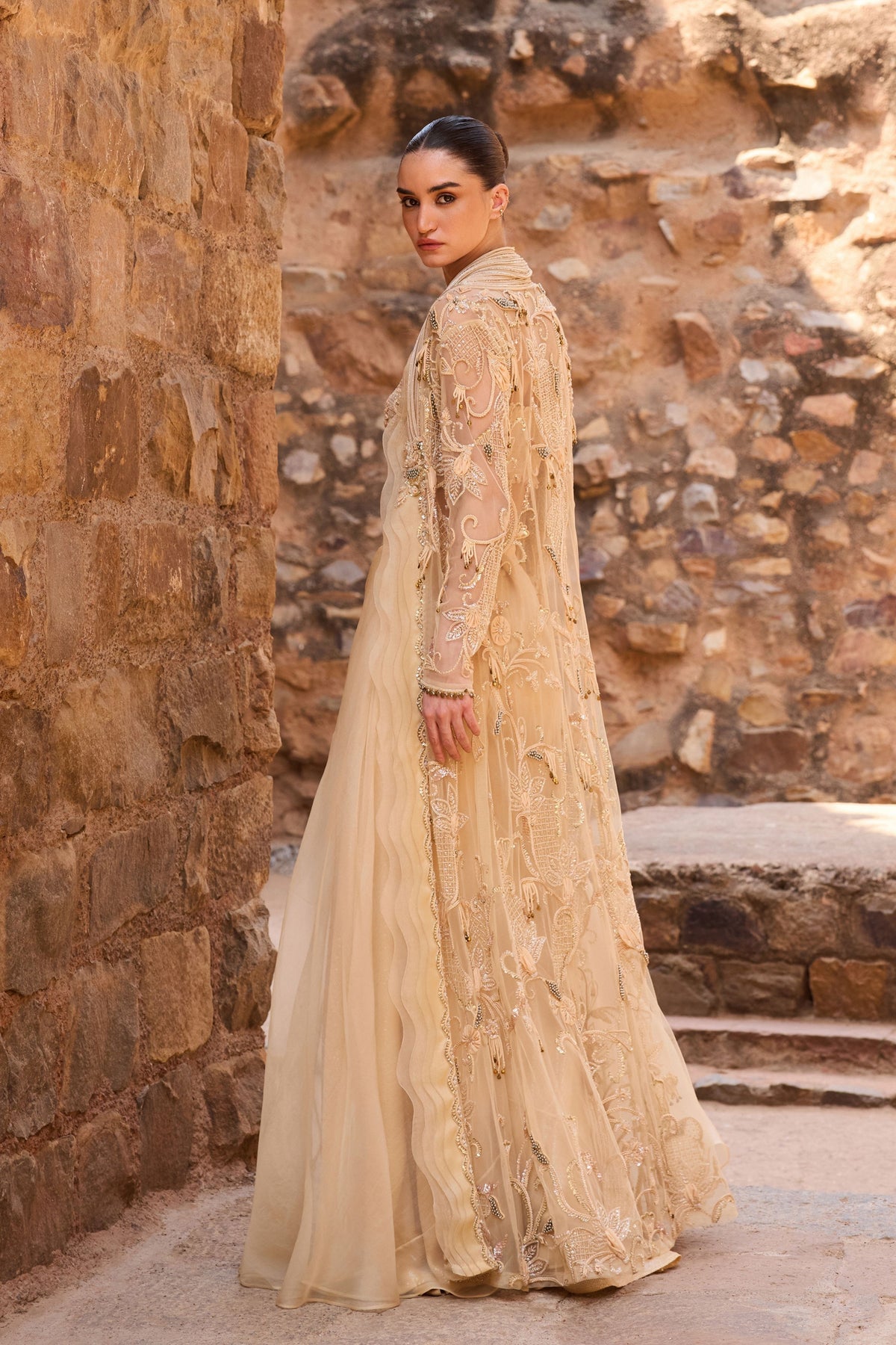 Champagne  Long Jacket Set