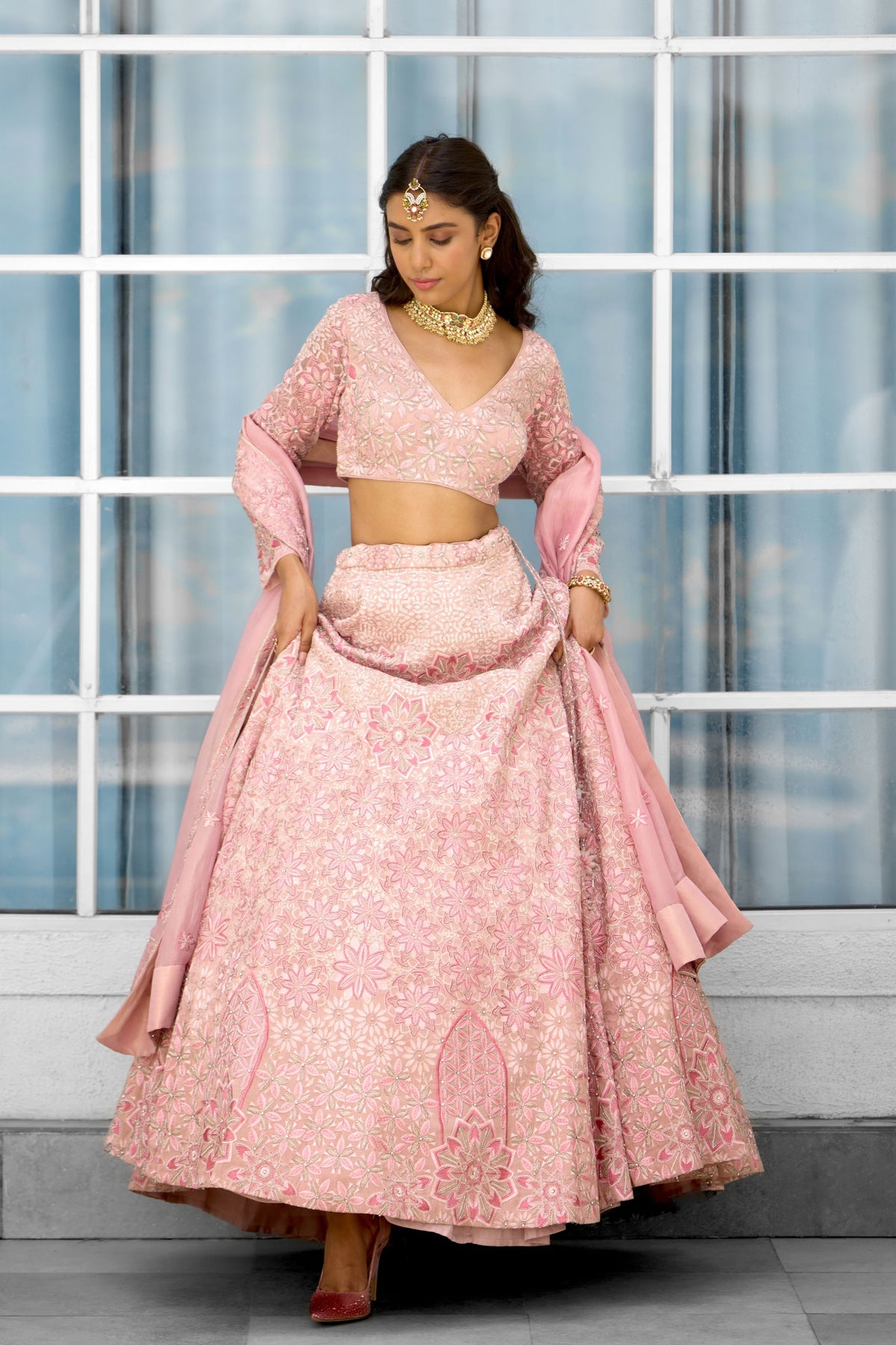 Blush Blossom Lehenga Set