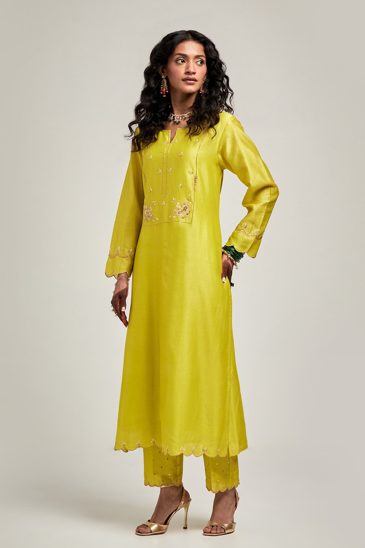 Lime Kurta Set
