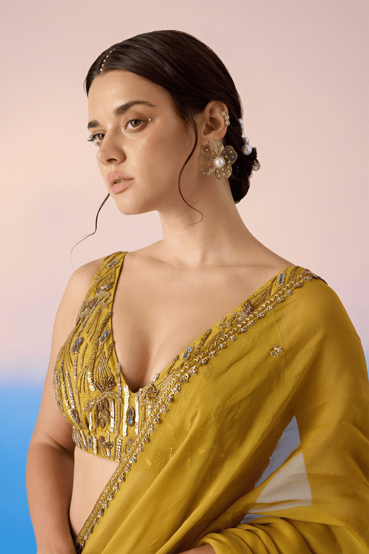 Mustard Lehenga Set