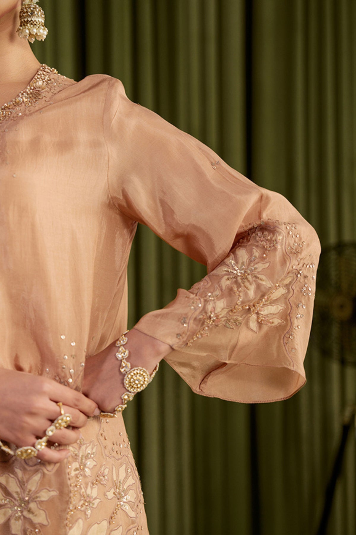 Golden Beige Magnolia Kurta Set