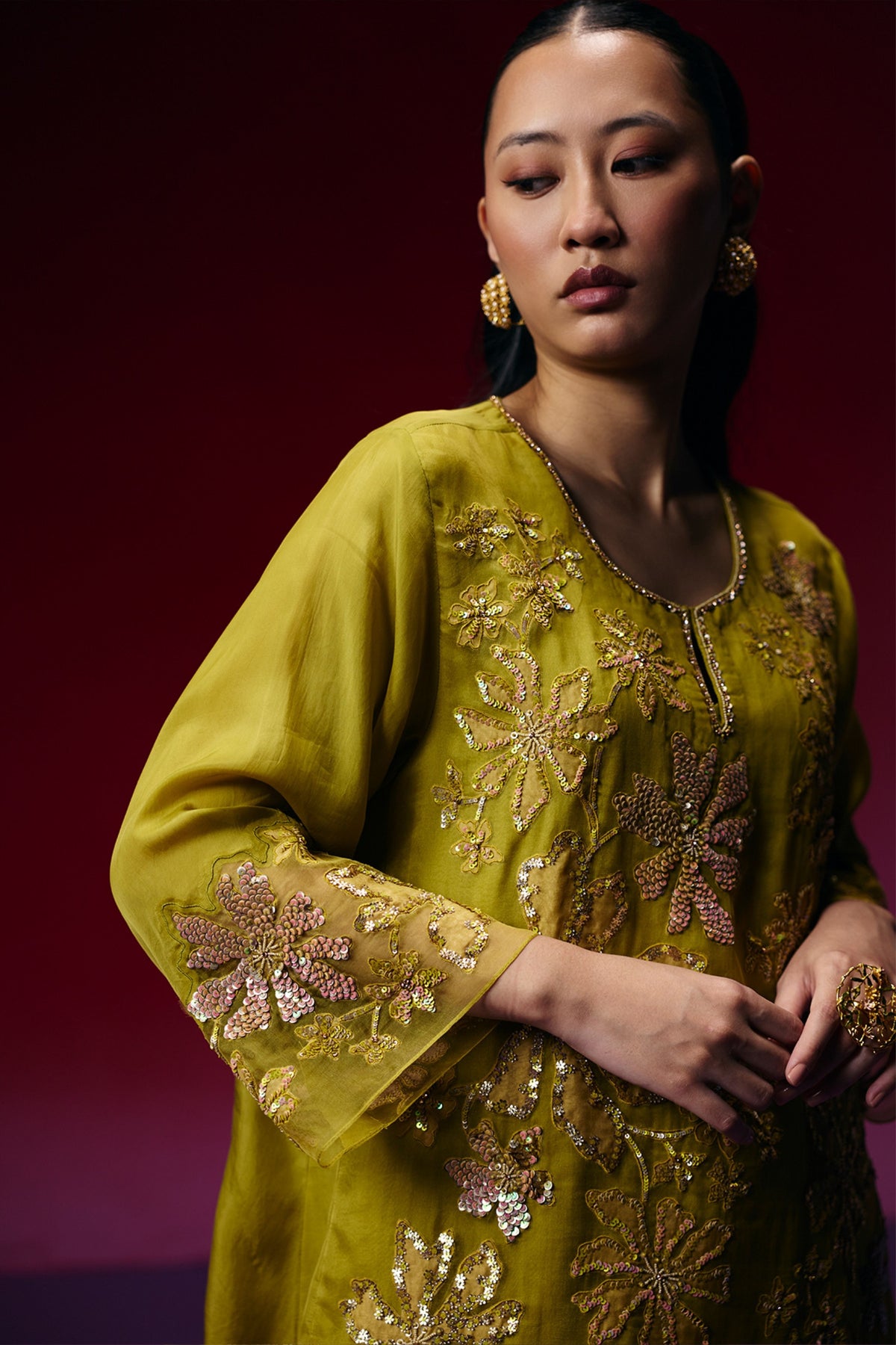 Henna Floral Embellished Sharara Set