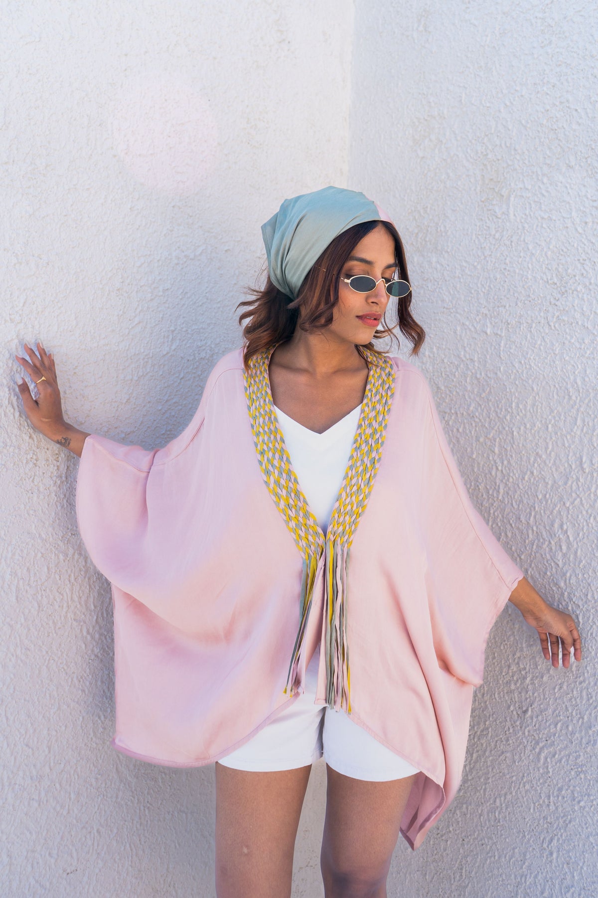 Pink Braided Short Cape