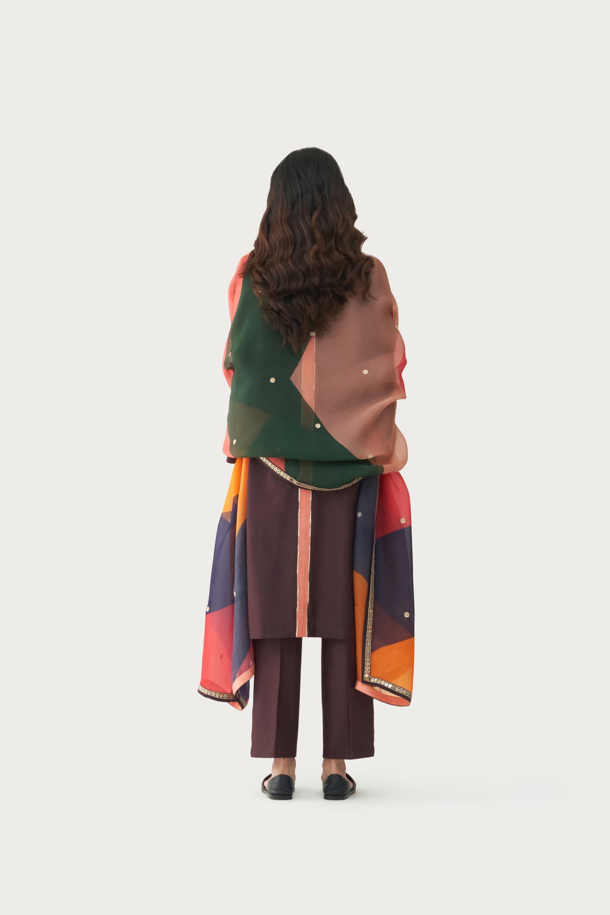 Amara mud brown kurta pant set