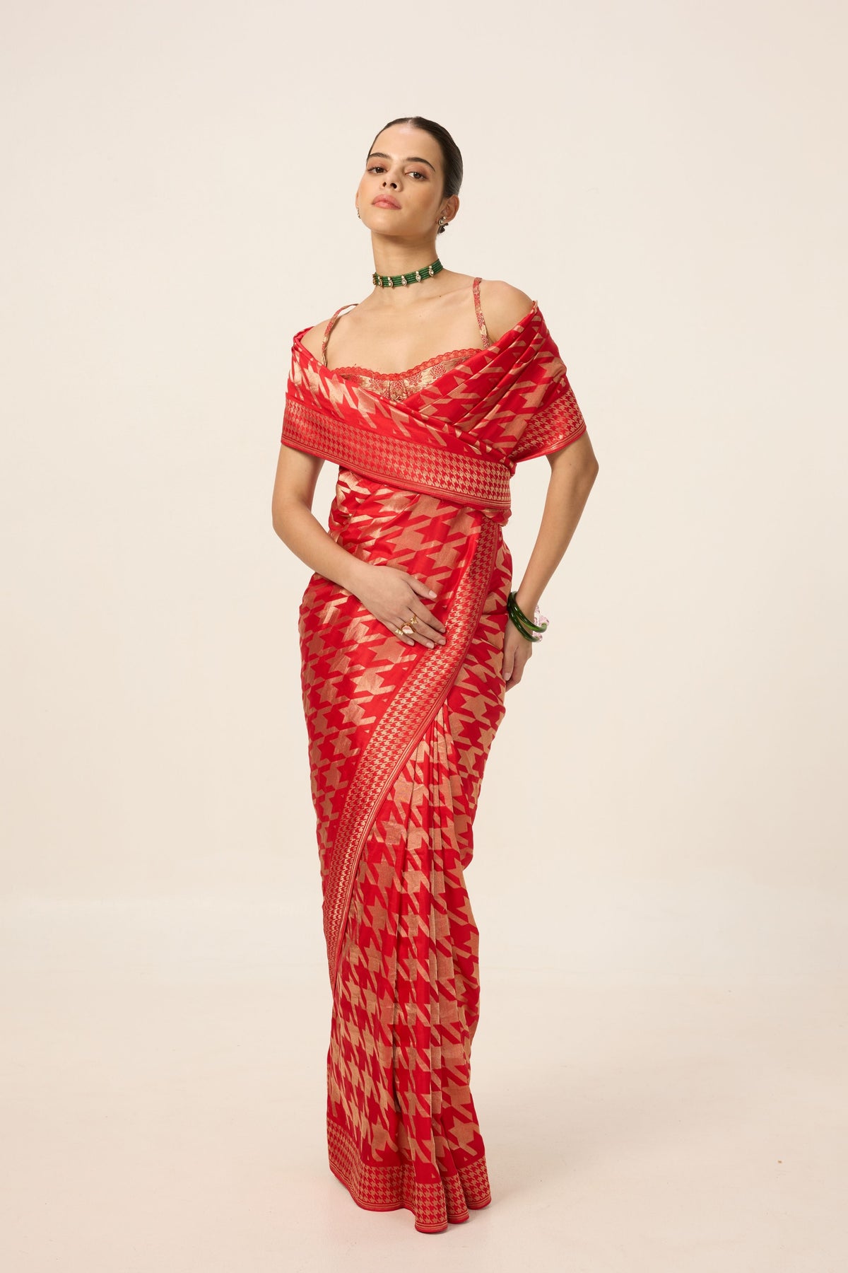 Red Gerum Saree
