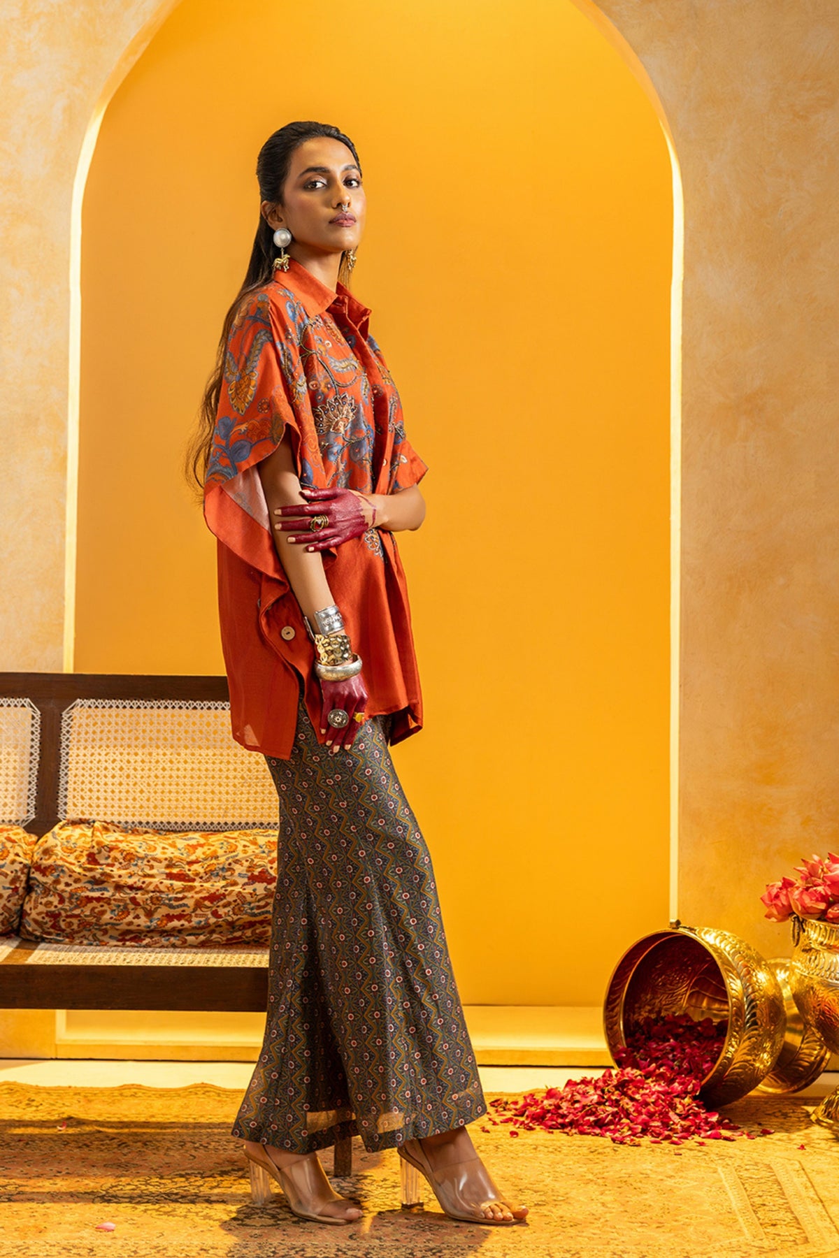 Marron Embellished Co-ord Set