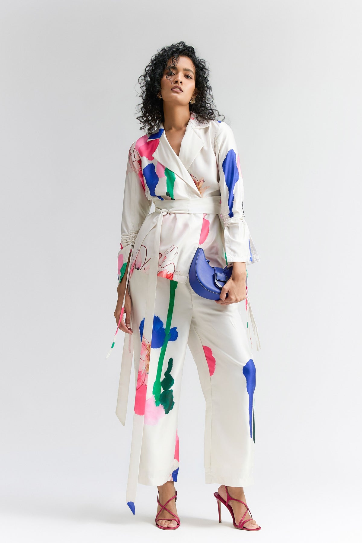 Colour Splash Printed Blazer Set
