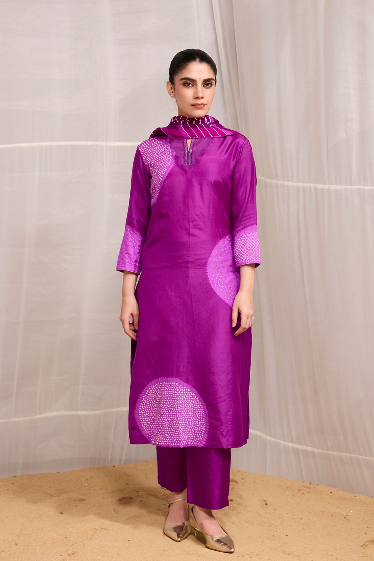 Puple Saanjh Suit