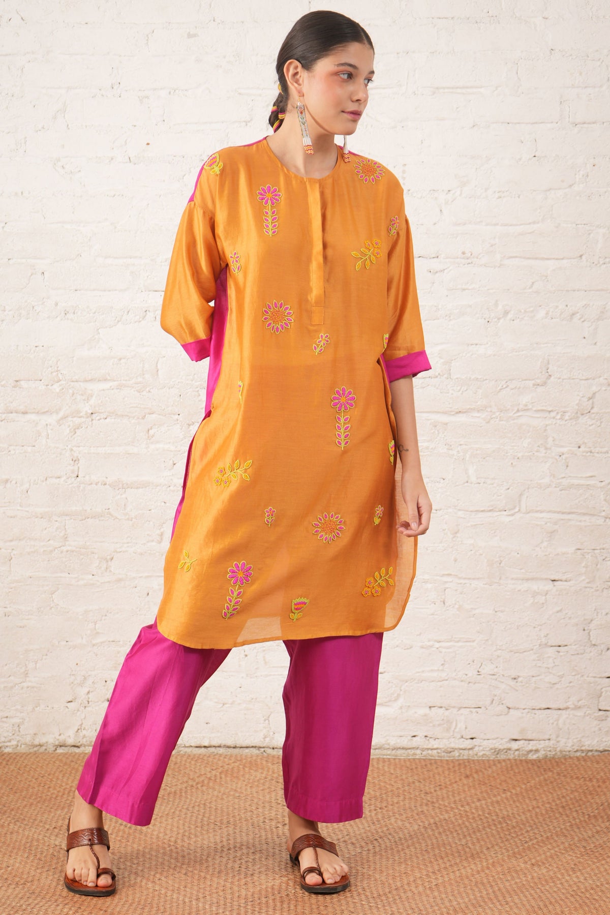 Rust Fuschia Tunic Set