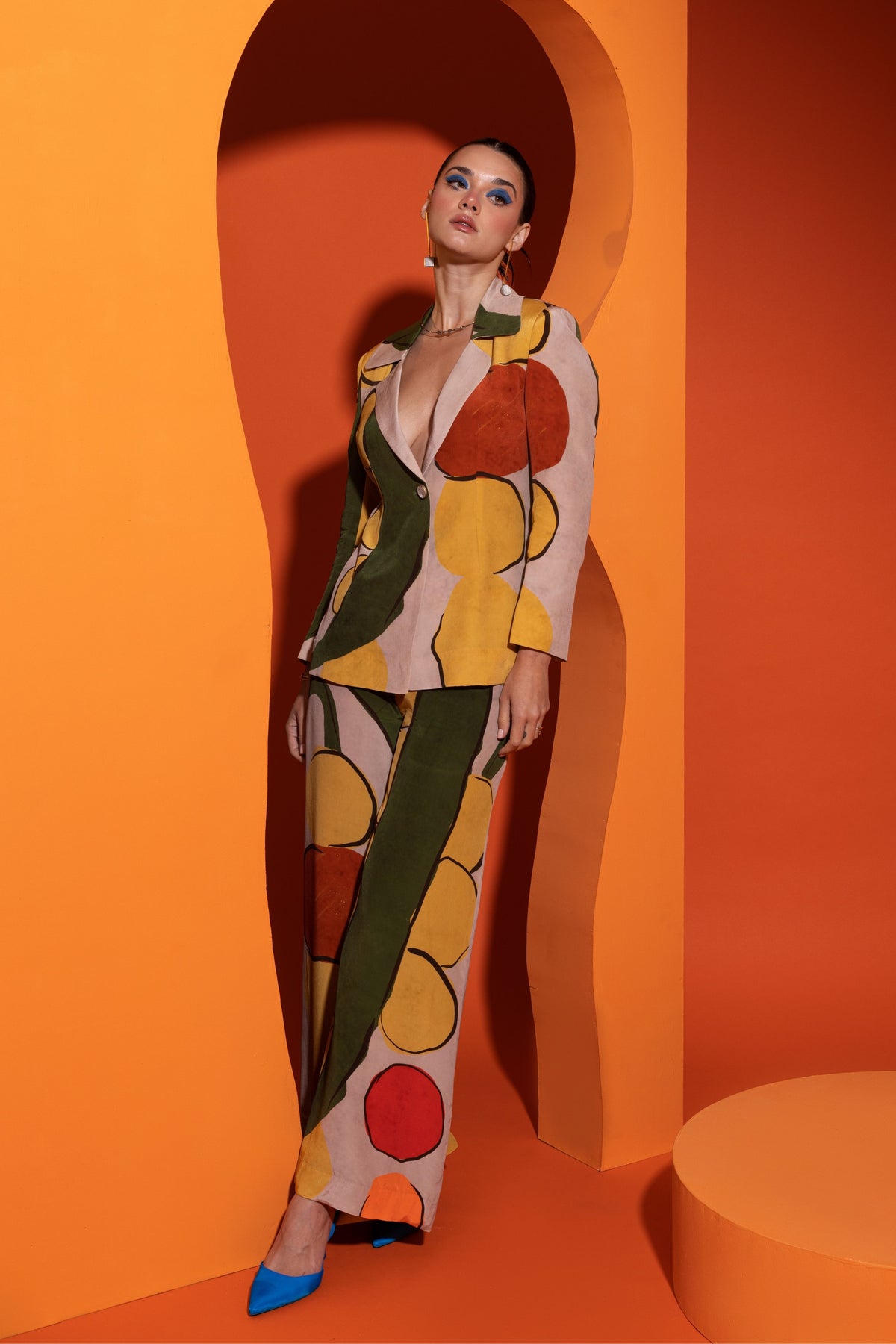 Artistic Printed Blazer Set