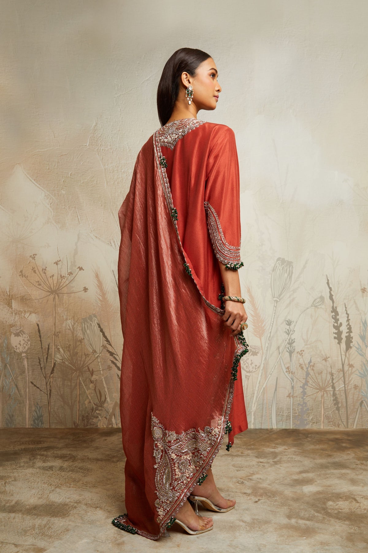 Deep Orange Maal Suit