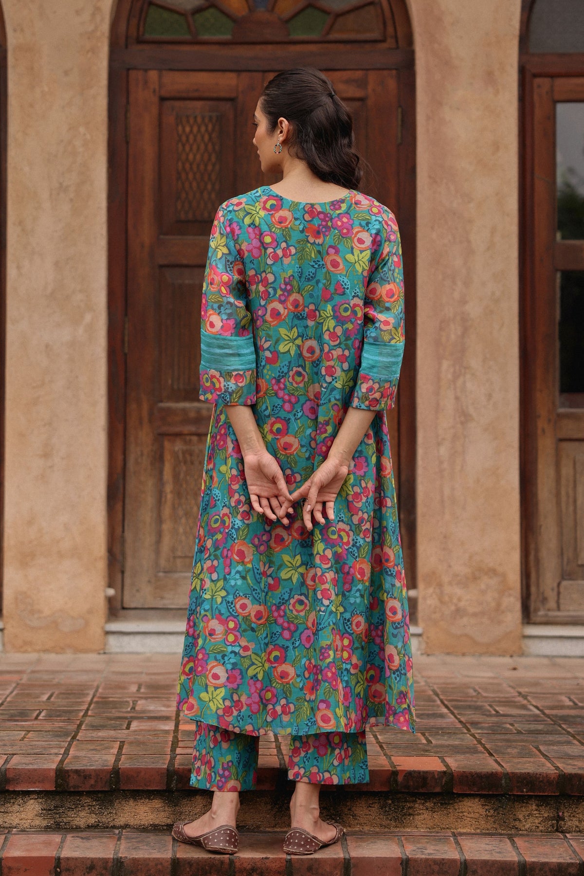 Teal Bloom Kurta Set