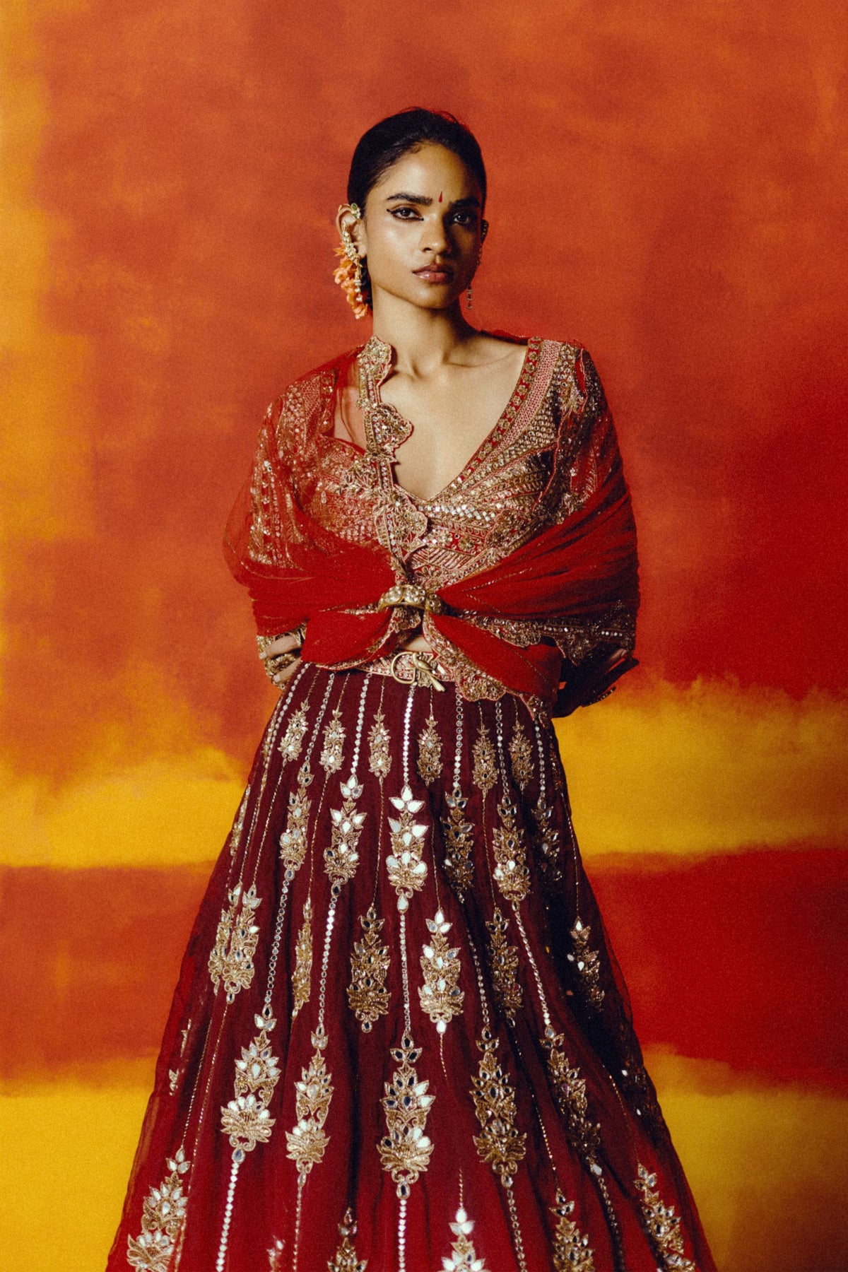 Kumkum Vizhavu Lehenga Set