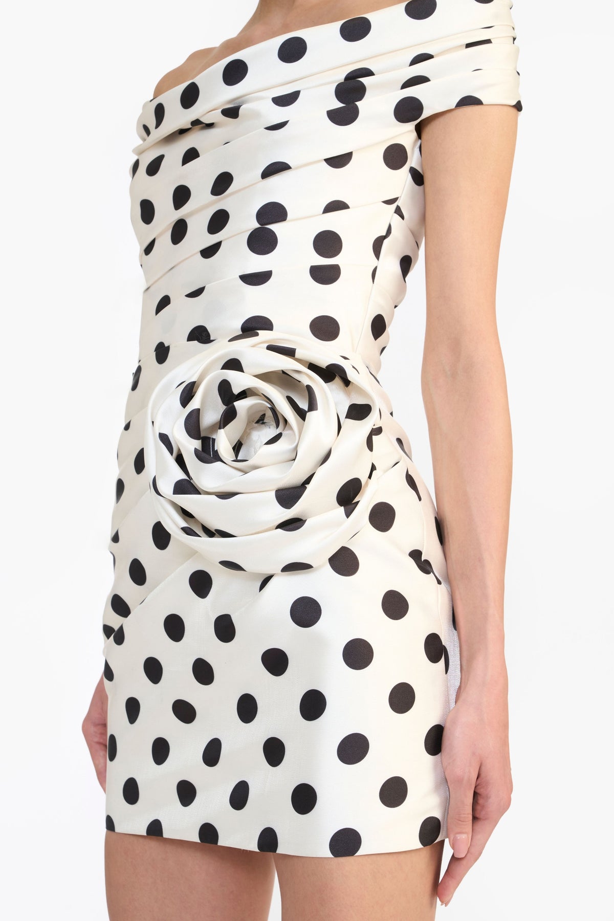 Off Shoulder Draped Mini Dress