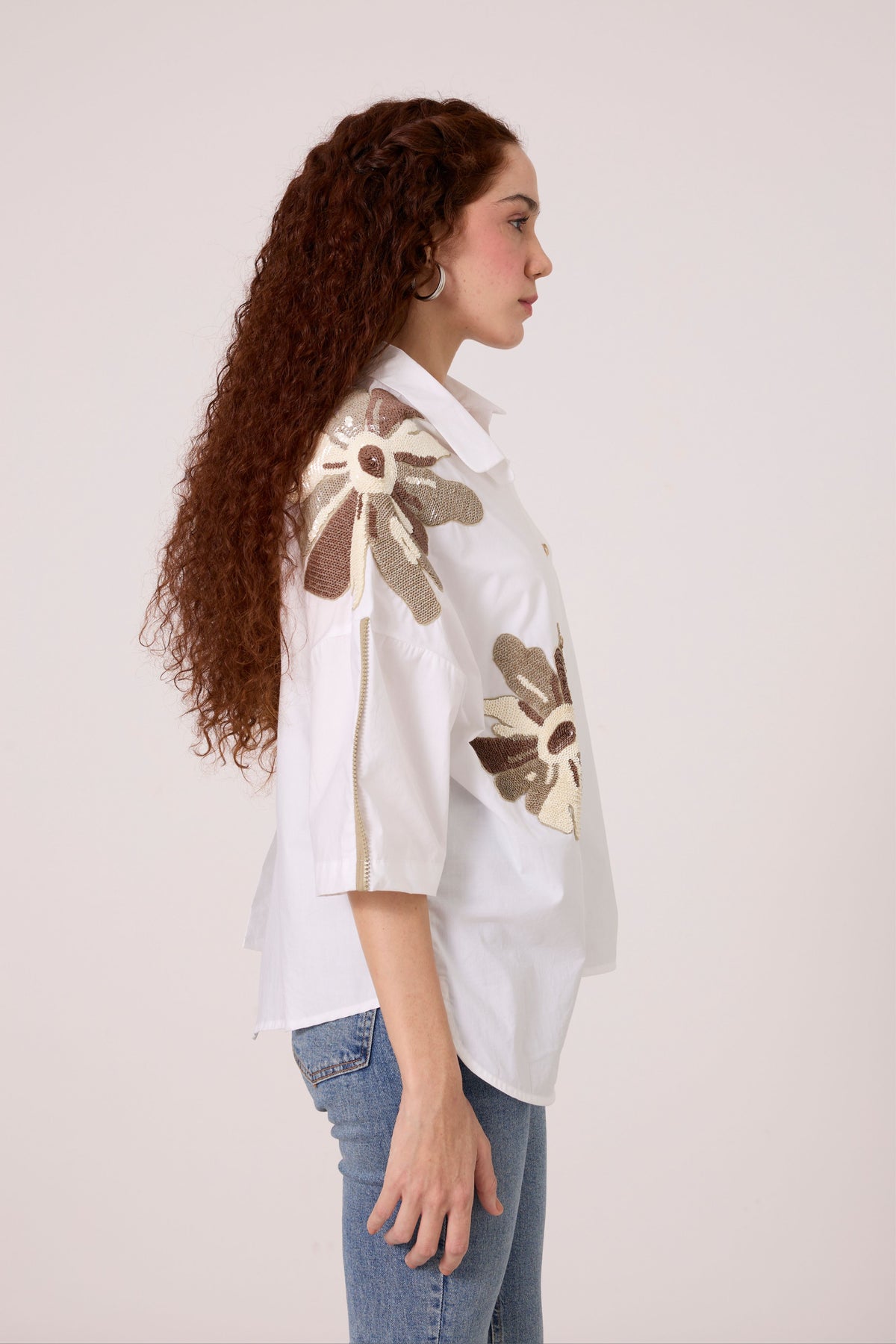 Leo Applique Bright White Shirt